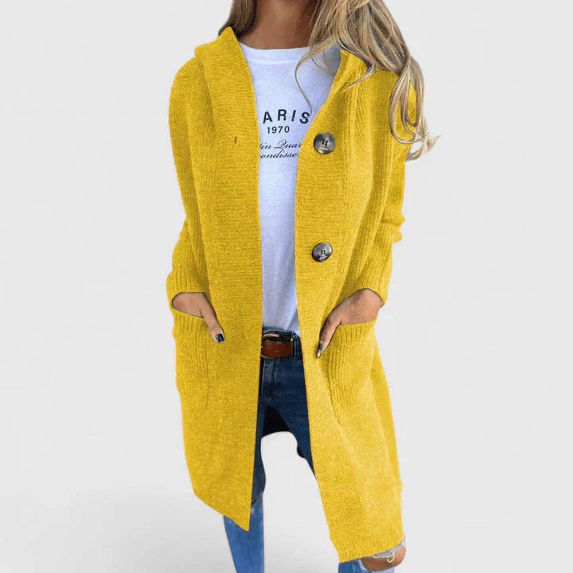 Leila | Elegant Cardigan - Yellow