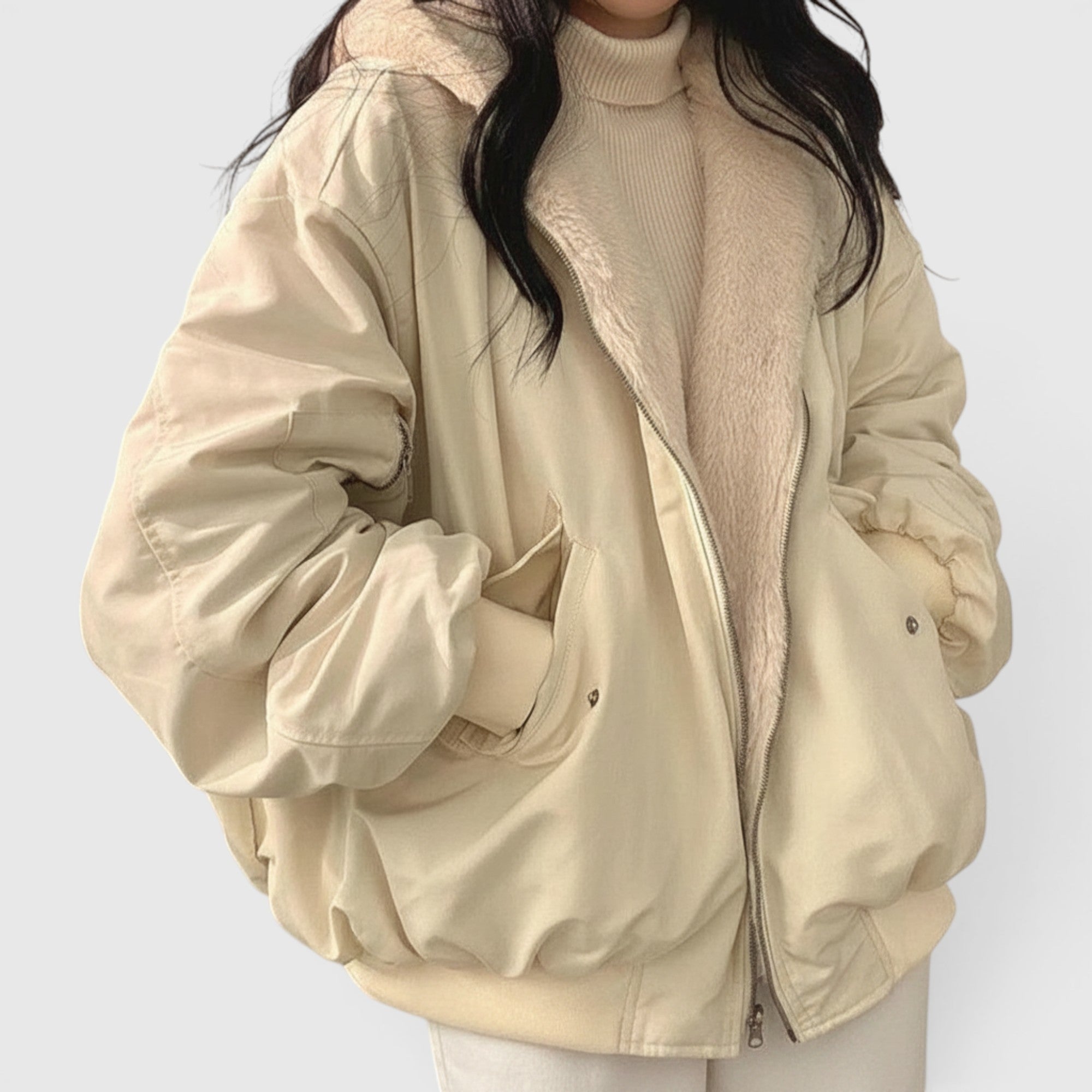 Amelia | Women's Casual Bomber Jacket Cozy Lightweight Everyday Jacket
