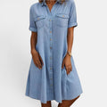 Ellmont London | Women's Relaxed Fit Button Shirt Dress for Daily Wear
