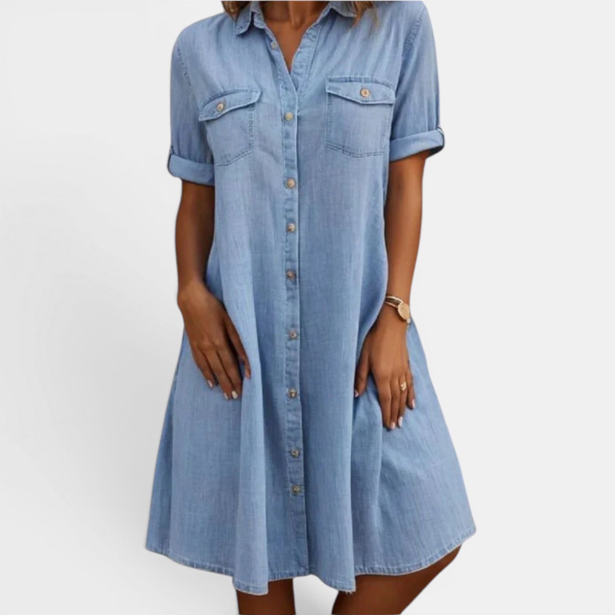 Ellmont London | Women's Relaxed Fit Button Shirt Dress for Daily Wear