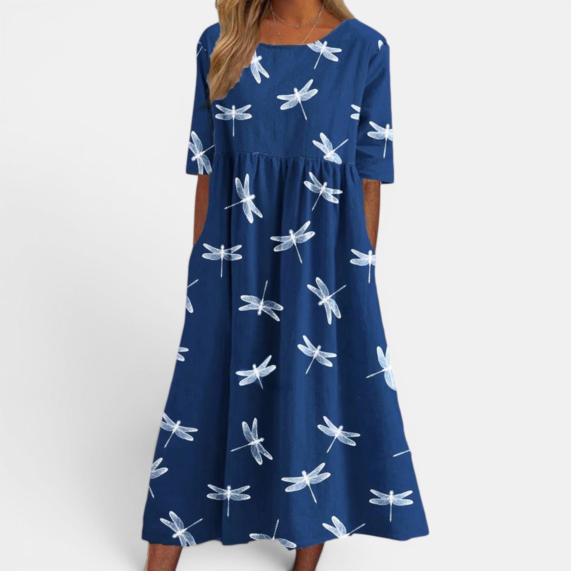 Ellmont London | Women's Lightweight Summer Midi Dress Sleeve Coverage