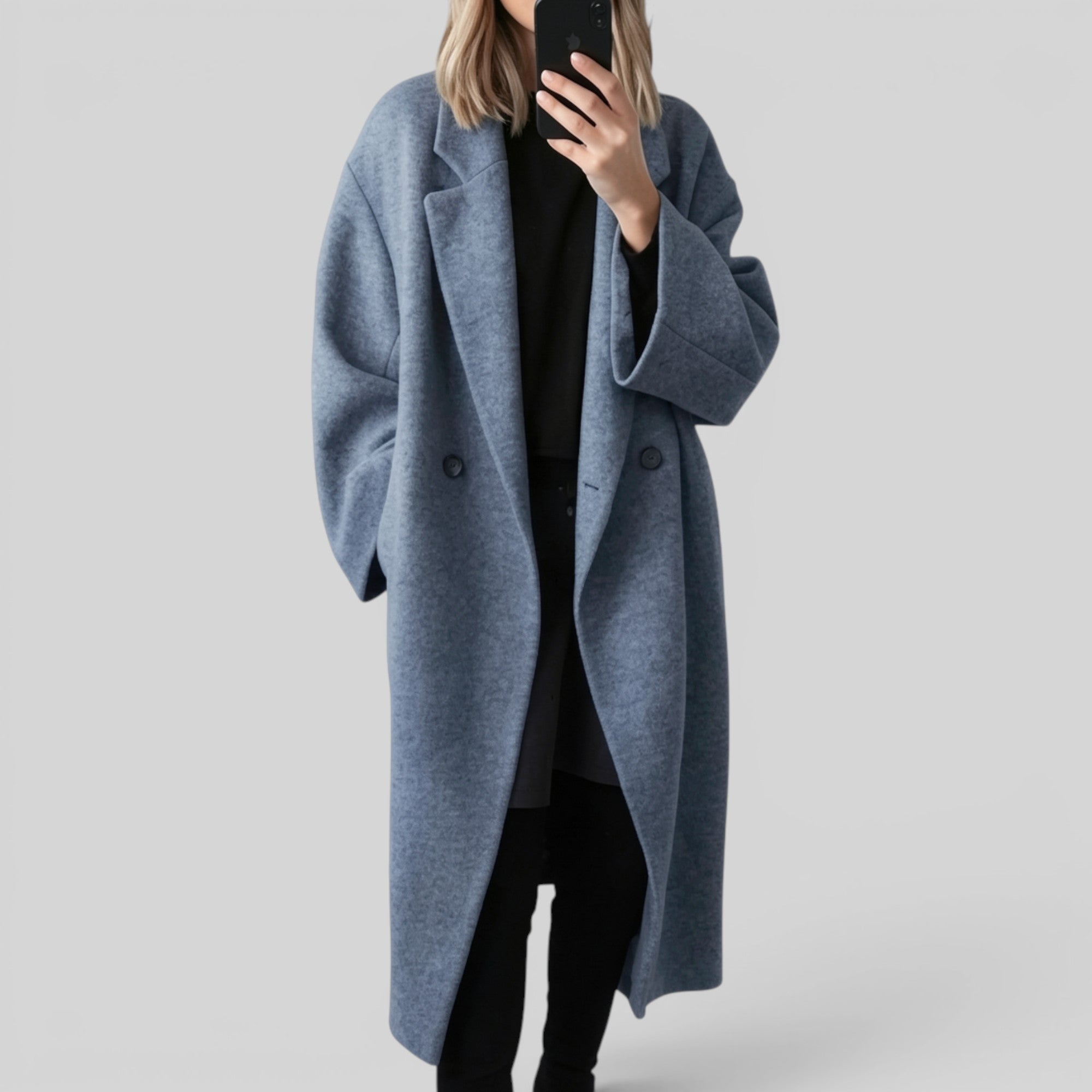 Ellmont London | Women's Trench Coat Long Oversized Warm Button-Up Coat