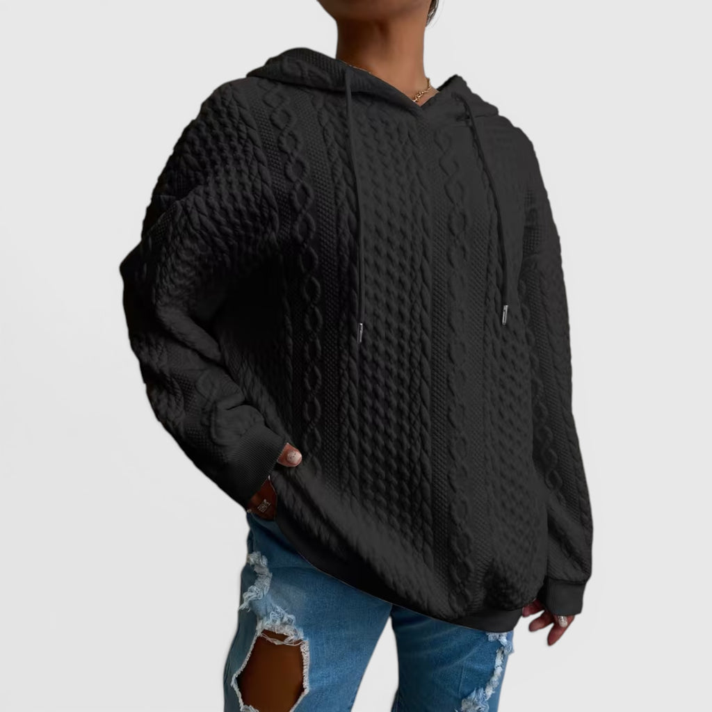 Ellmont London | Women's Plus Size Long Sleeve Hoodie Relaxed Fit Sweatshirt