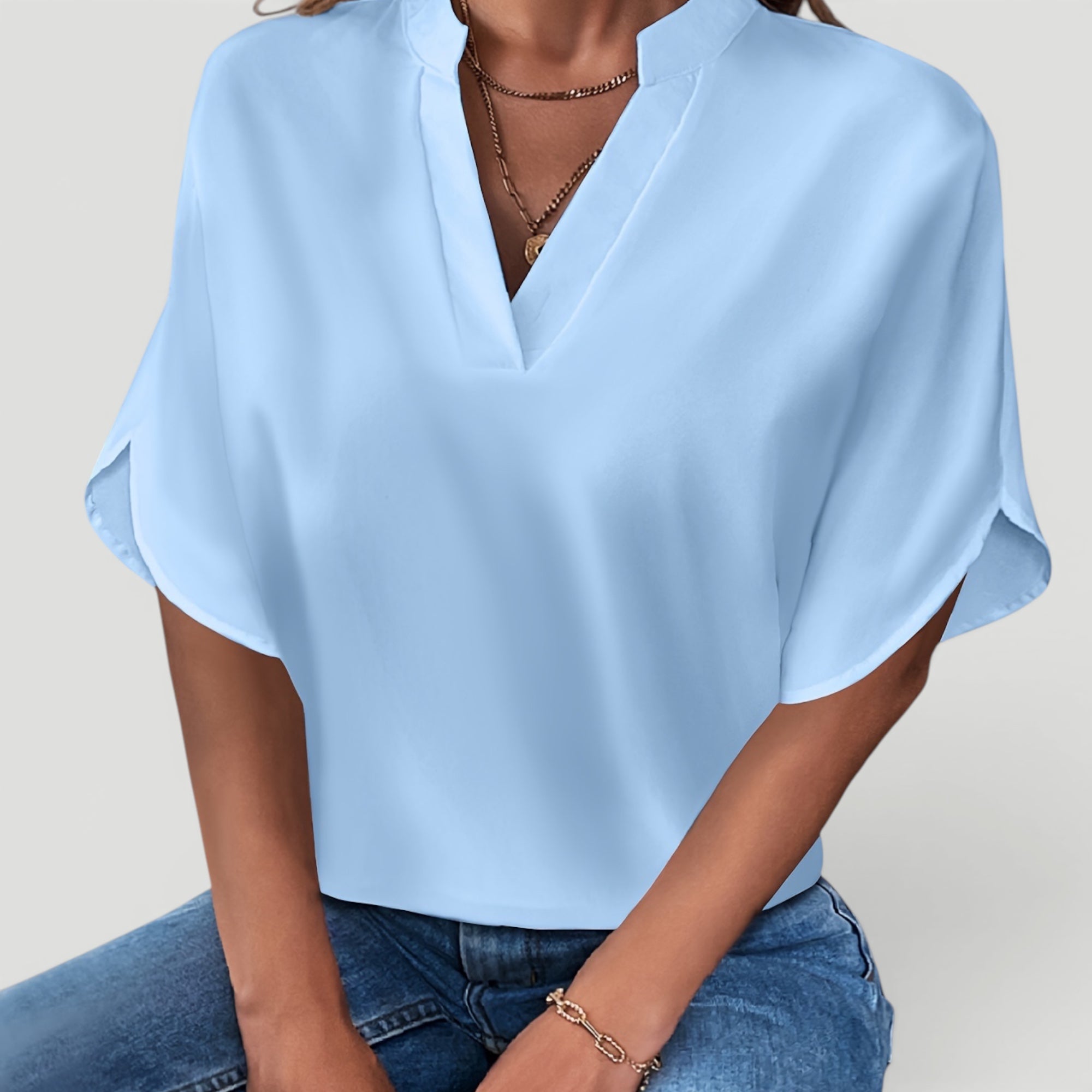 Ellmont London | Women’s Lightweight Blouse Elegant Short Sleeve
