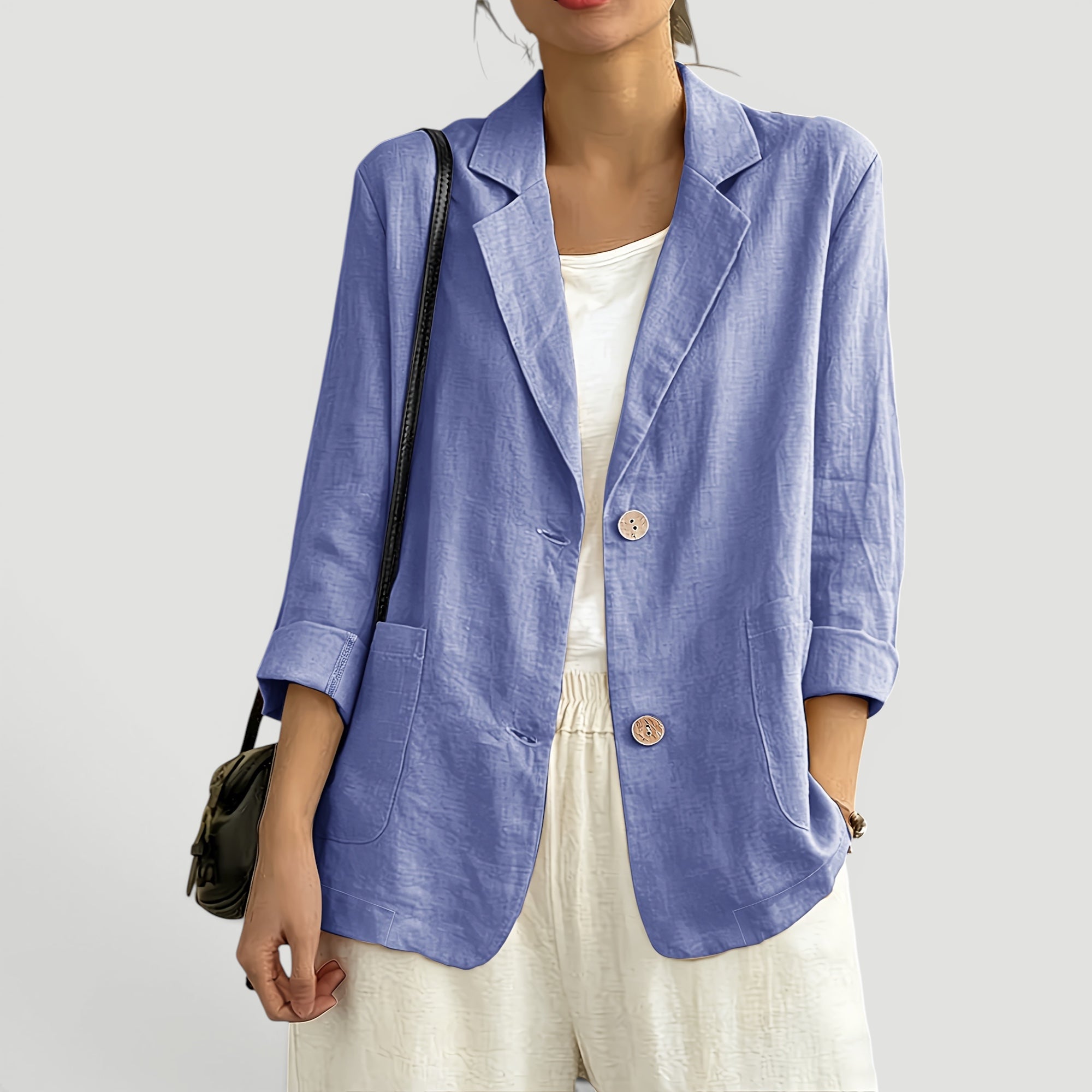 Ellmont London | Women's Summer 2 Button Blazer Jacket with Pockets