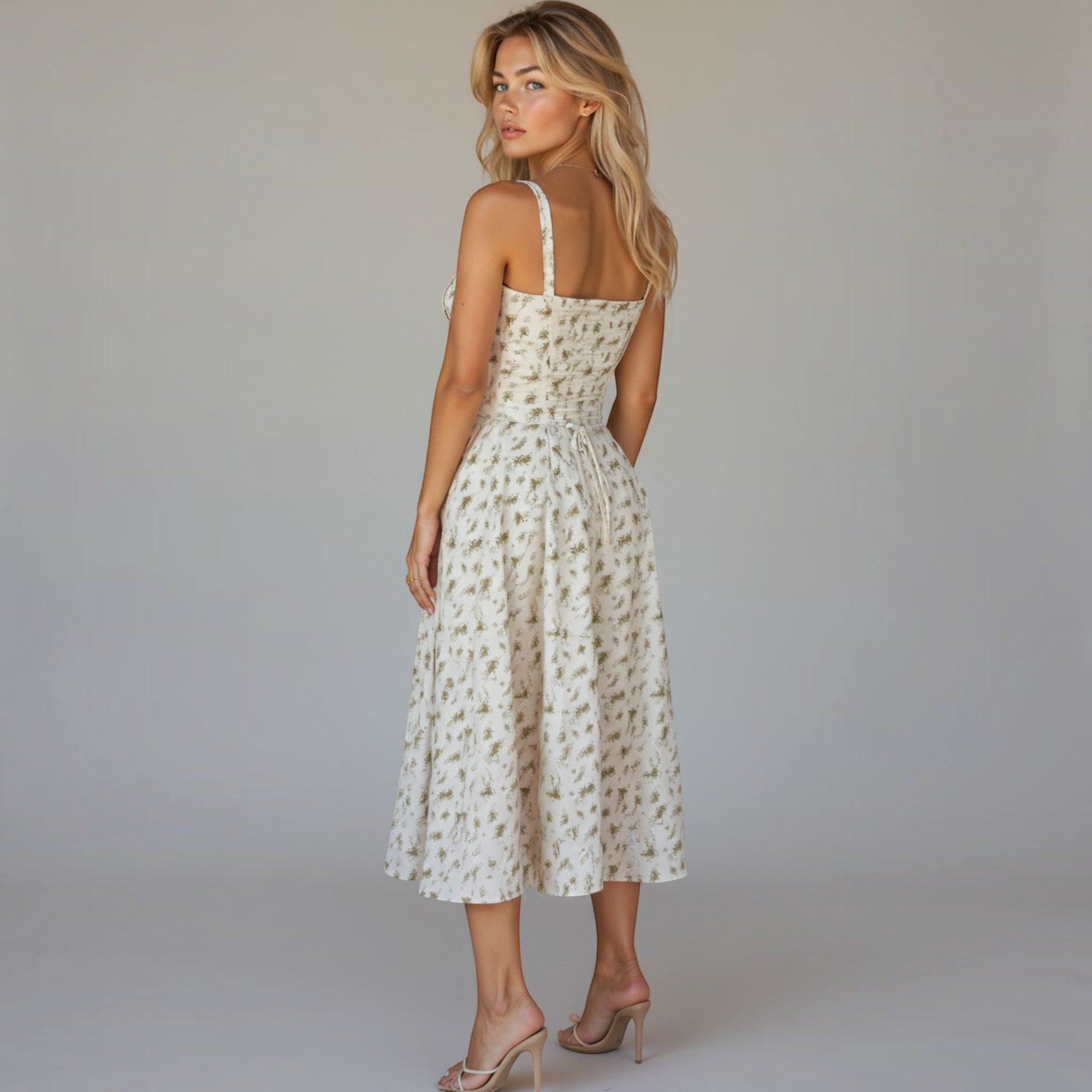 Ellmont London | Women's Corset Midi Dress with Side Slit