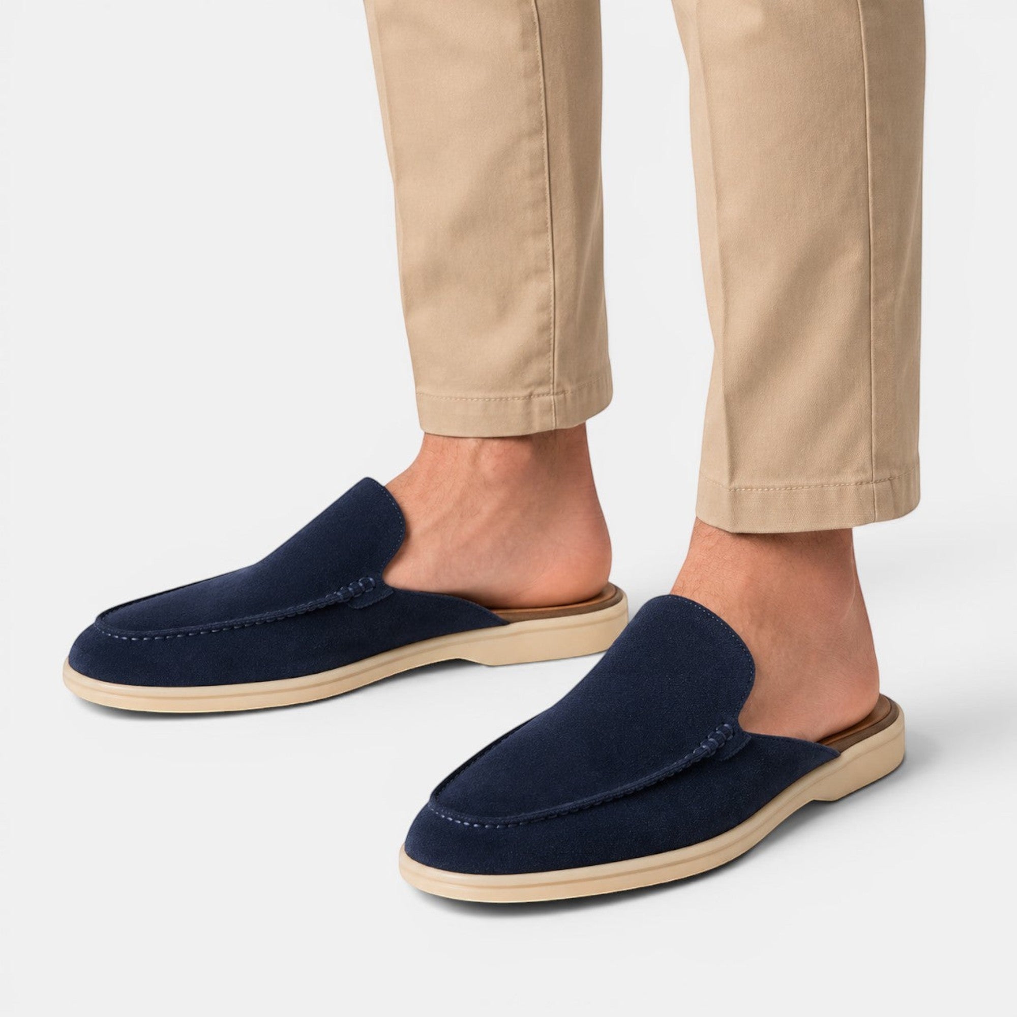 Caleb | Men's Breathable Suede Mules Lightweight Casual Slip-On Shoes