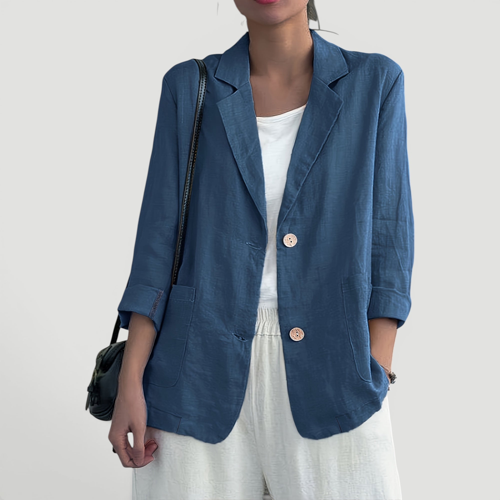 Ellmont London | Women's Summer 2 Button Blazer Jacket with Pockets