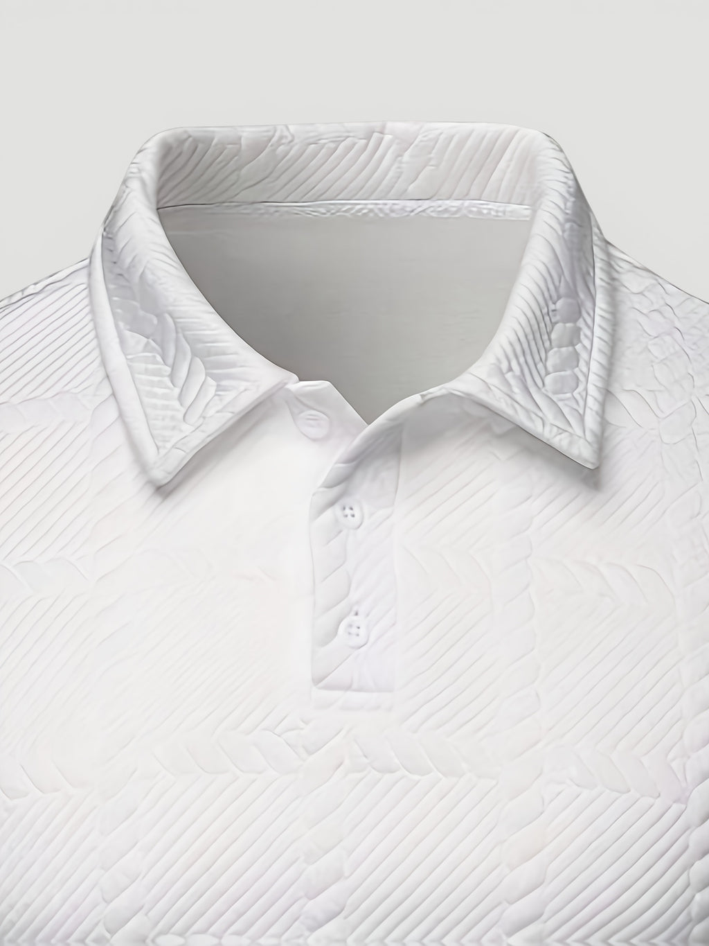 Ellmont London | Men’s Button Polo Shirt Modern Jacquard Knit