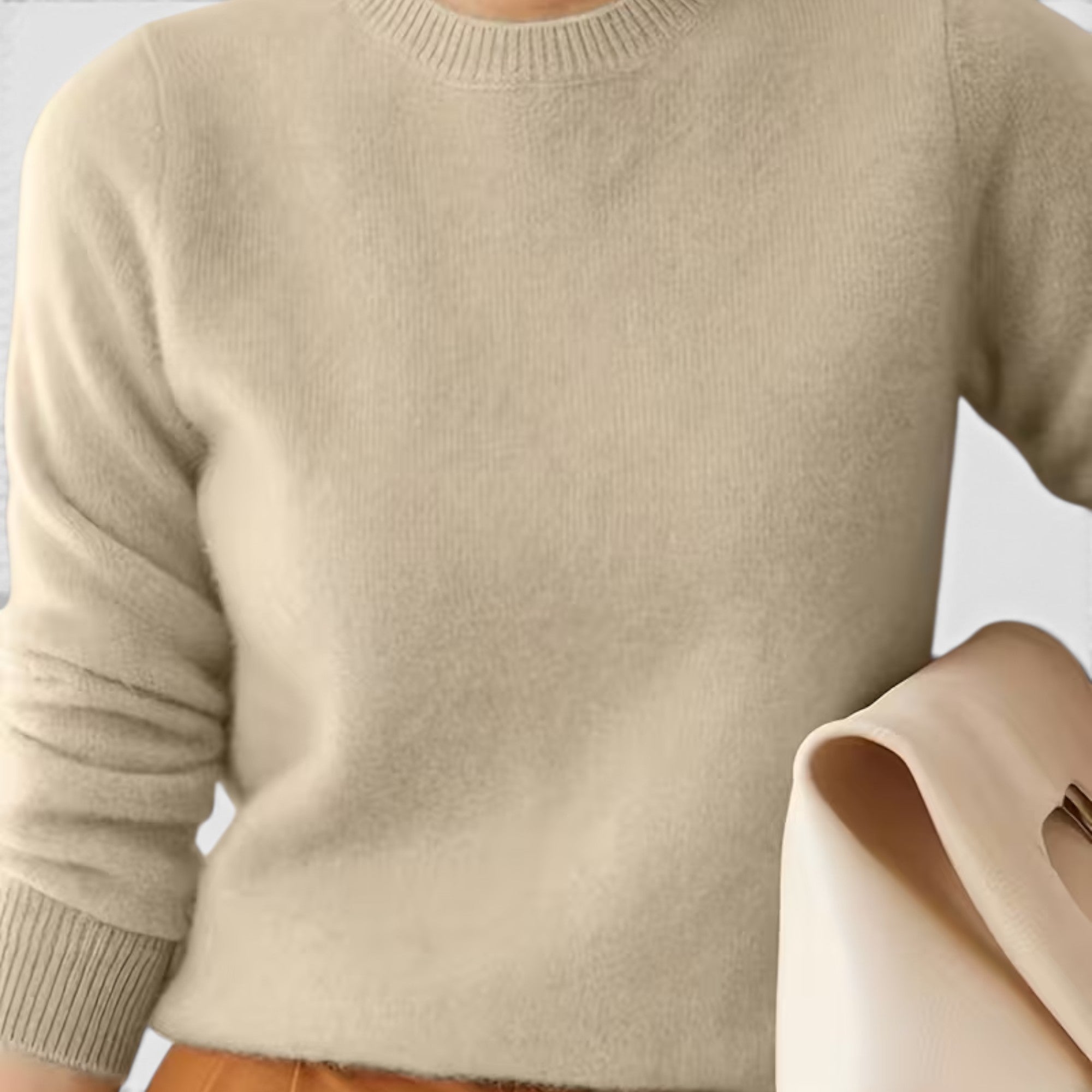Juno | Women's Crewneck Sweater – Casual Loose Fit Everyday Knit Top
