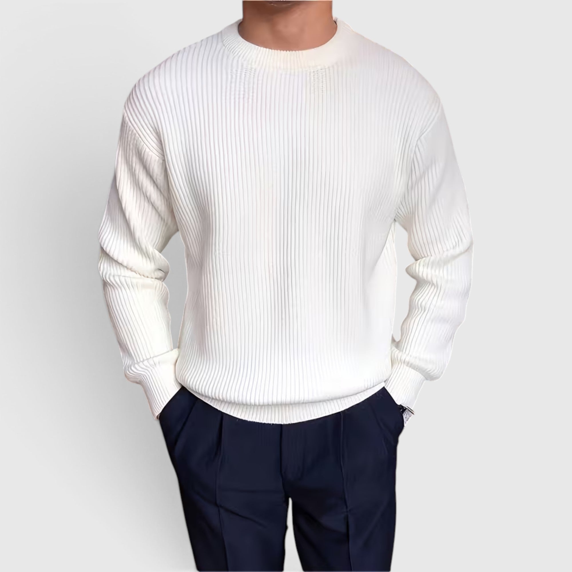 Liam | Men's Crewneck Sweater Loose Fit Everyday Knit Sweatshirt