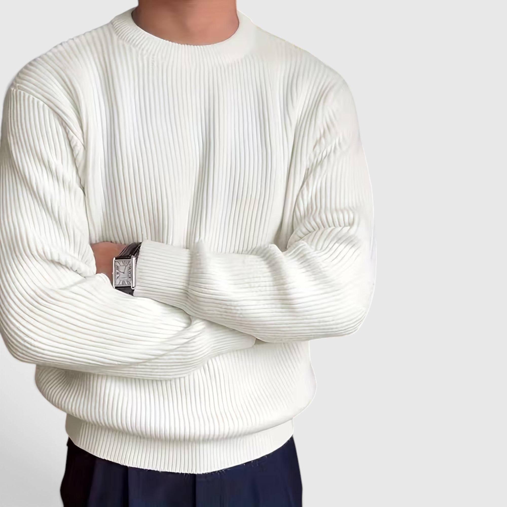 Liam | Men's Crewneck Sweater Loose Fit Everyday Knit Sweatshirt