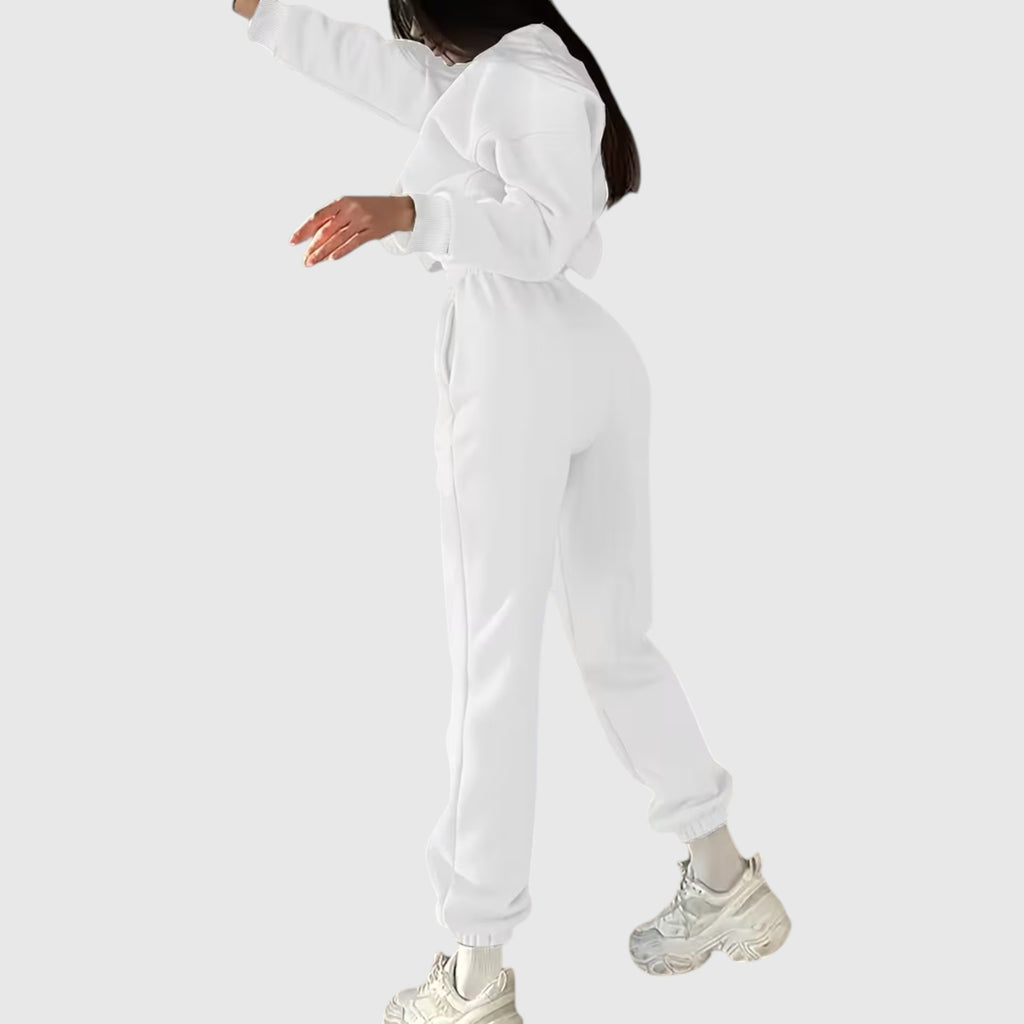 Hazel | Women's Loose Fit Embroidered Tracksuit Two-Piece Lounge Set