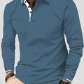 Isaac | Men's Casual Polo Shirt Long Sleeve Rib-Knit Everyday Wear