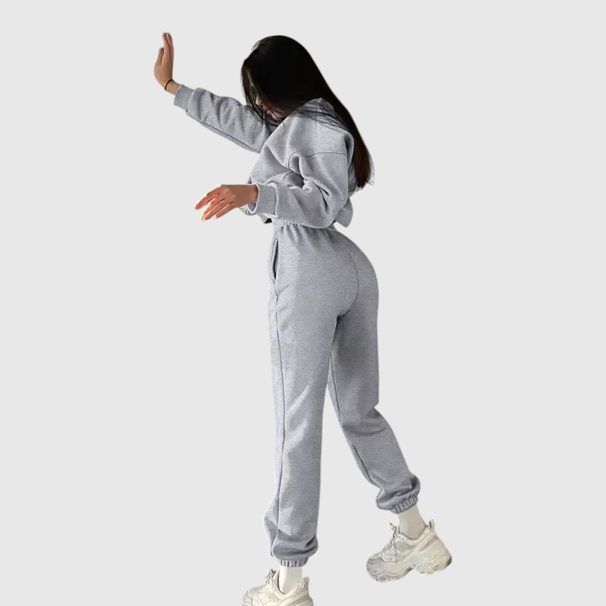 Hazel | Women's Loose Fit Embroidered Tracksuit Two-Piece Lounge Set