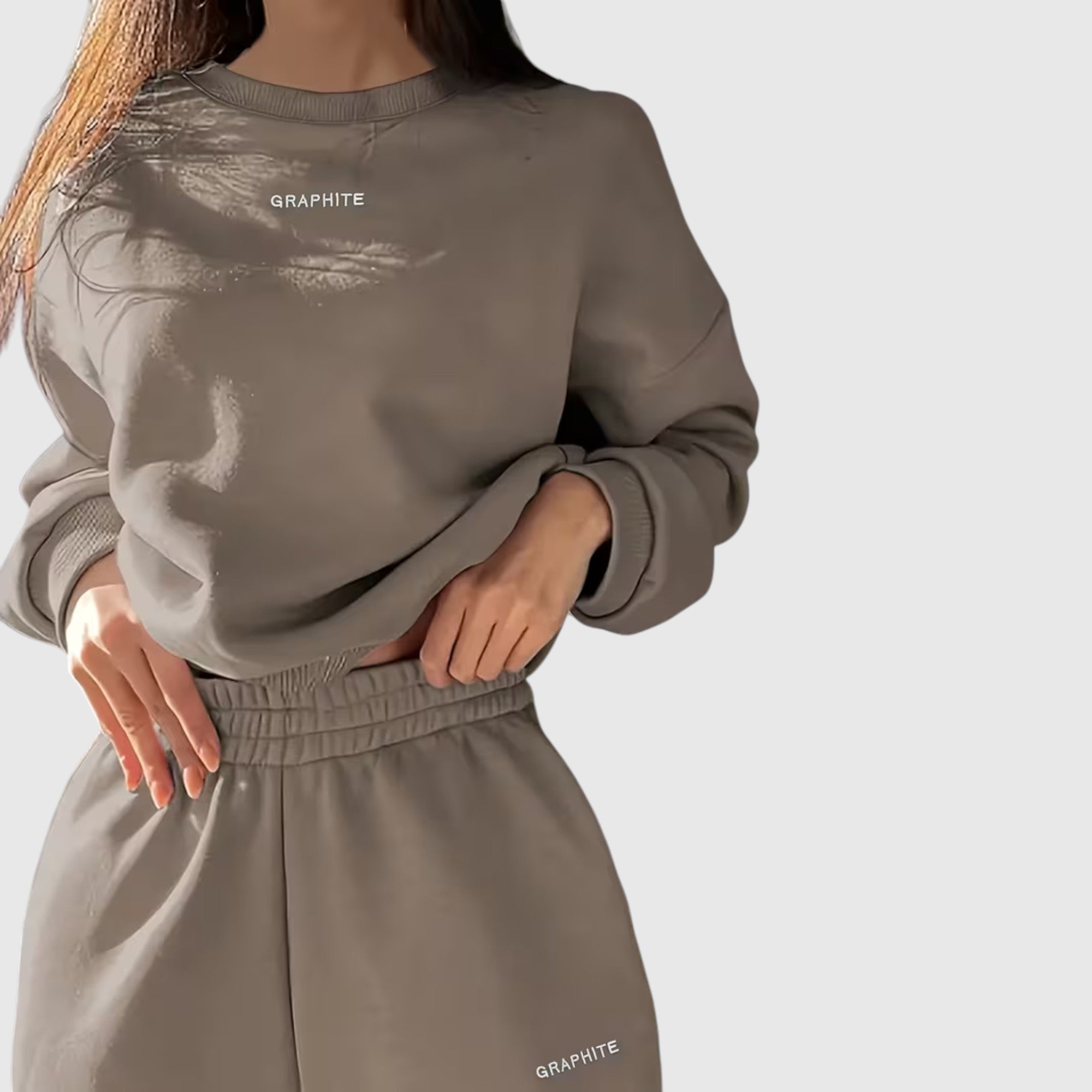 Hazel | Women's Loose Fit Embroidered Tracksuit Two-Piece Lounge Set