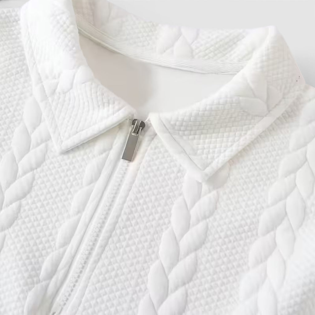 Ellmont London | Men's Long Sleeve Polo Textured Knit Regular Fit Sweatshirt