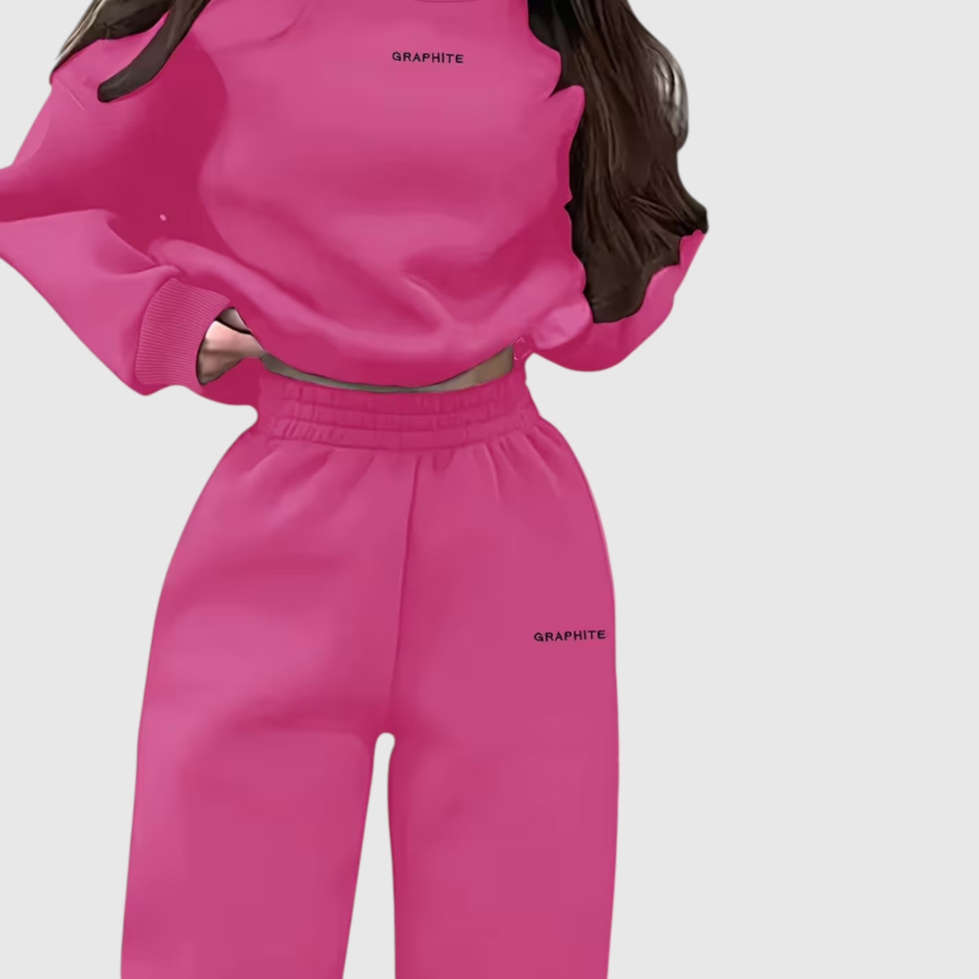 Hazel | Women's Loose Fit Embroidered Tracksuit Two-Piece Lounge Set
