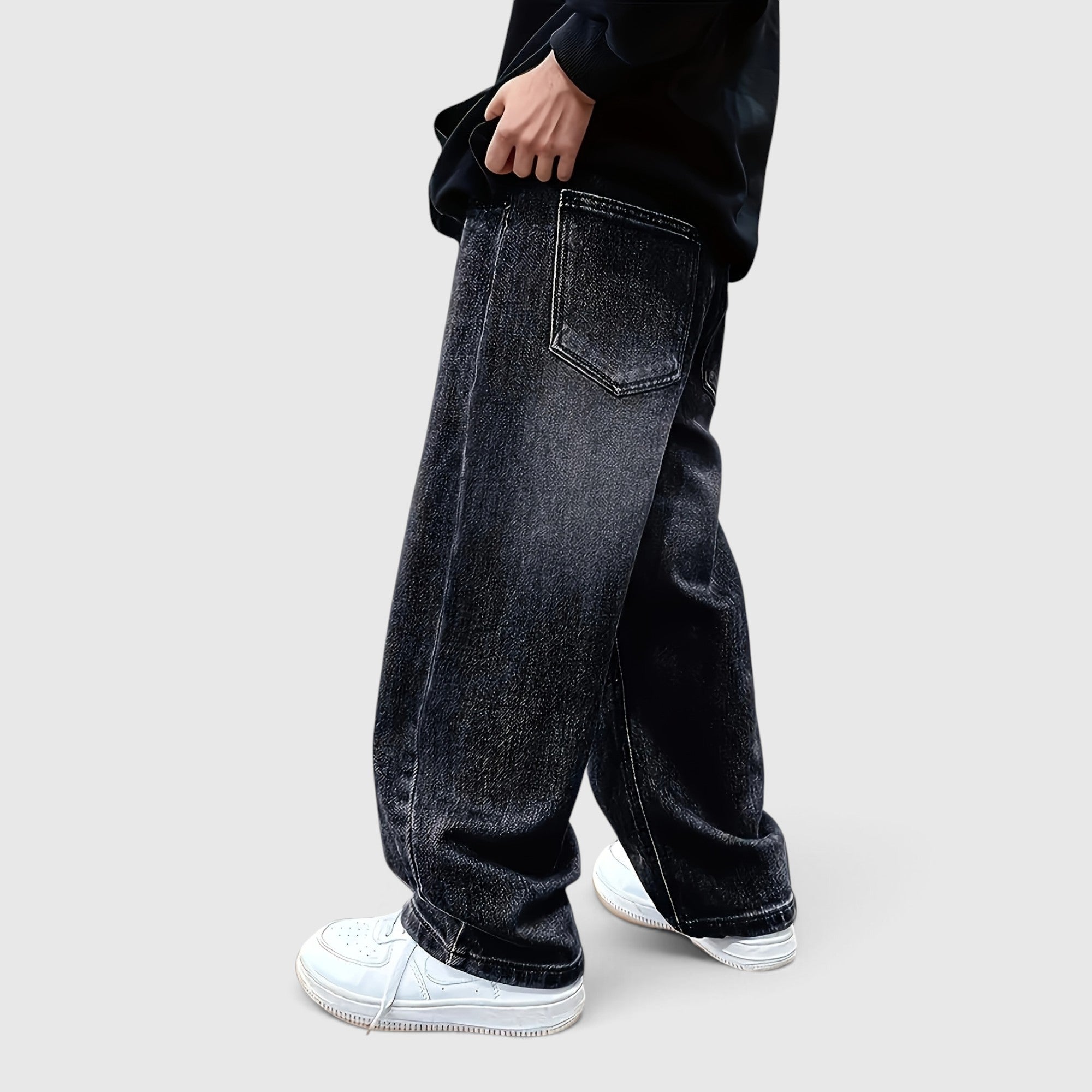 Ivan | Boys' Baggy Faux Denim Pants Comfortable Casual Trousers