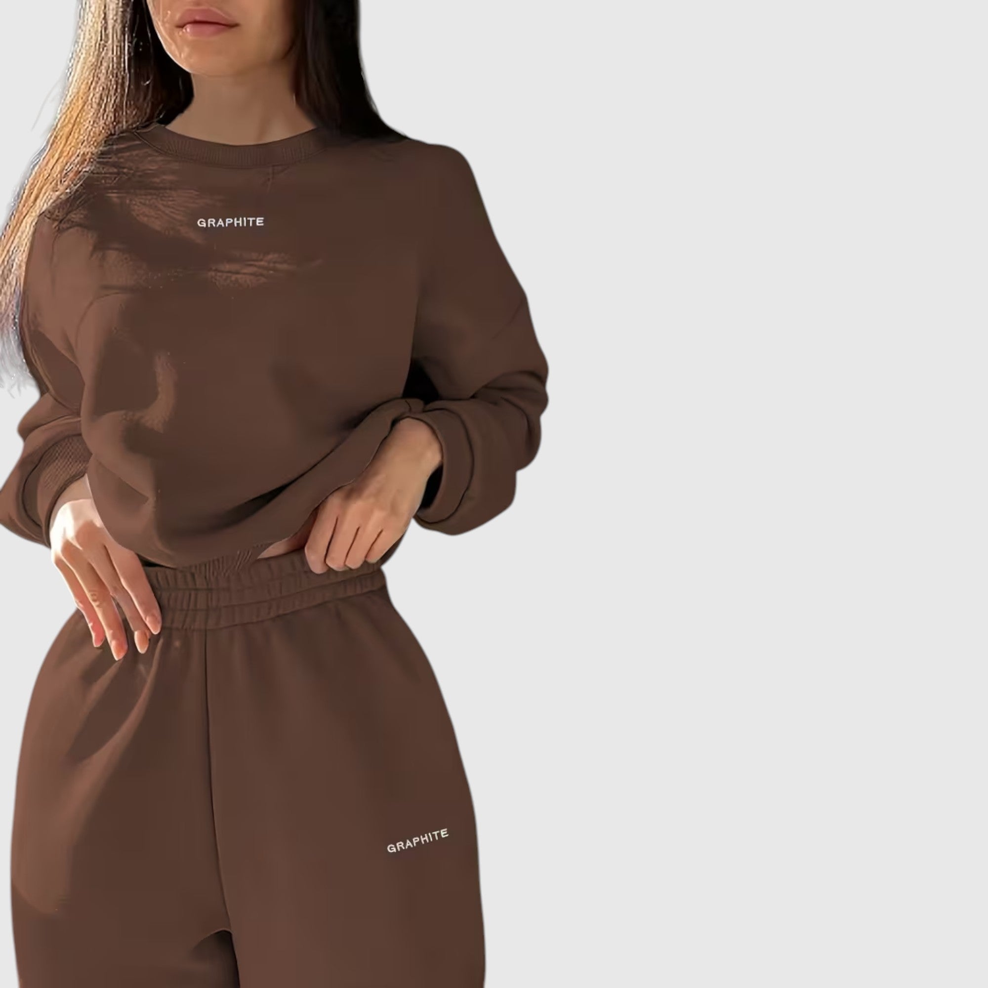 Hazel | Women's Loose Fit Embroidered Tracksuit Two-Piece Lounge Set