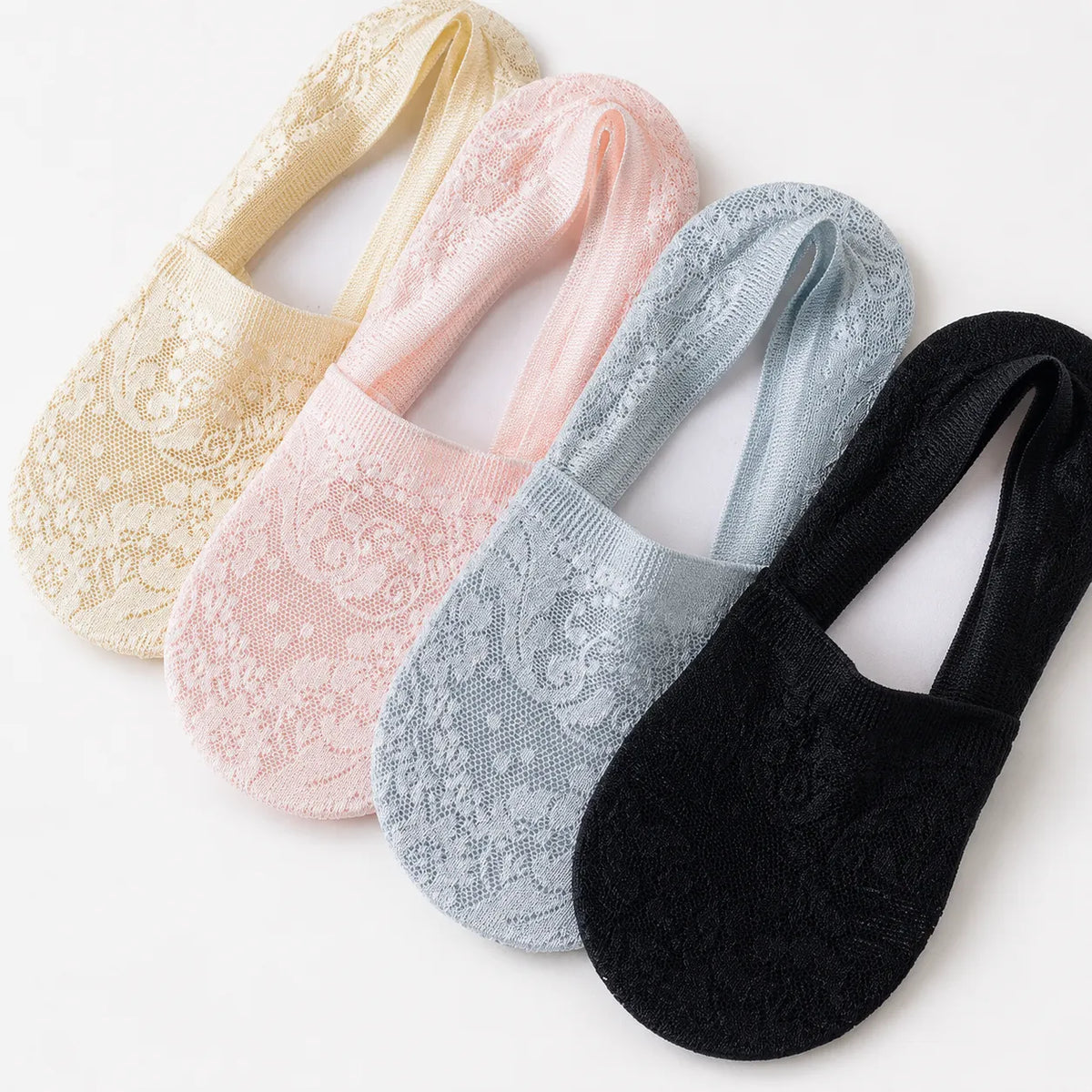 Jordan | Breathable Cotton Floral Lace No-Show Socks