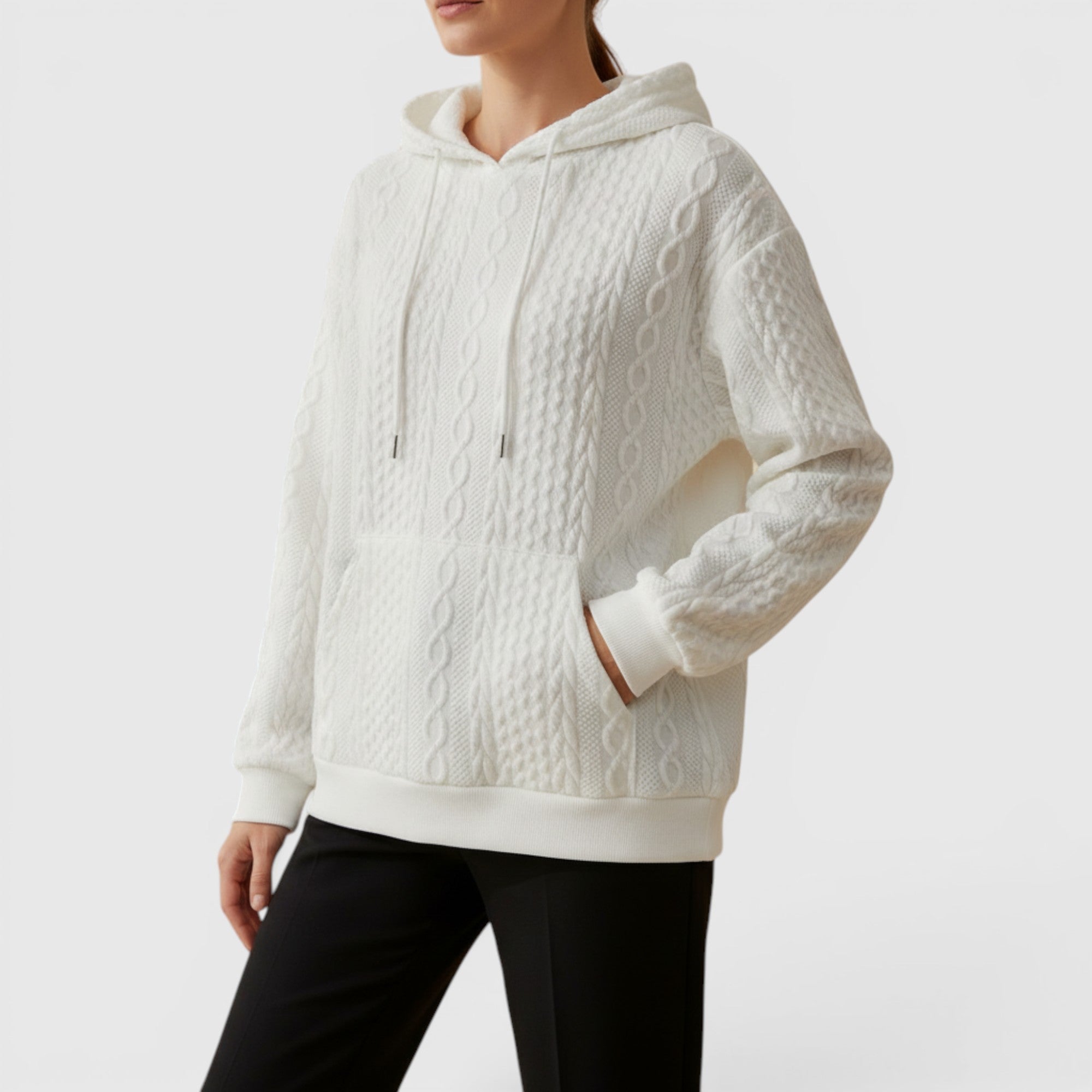 Ellmont London | Women's Plus Size Long Sleeve Hoodie Relaxed Fit Sweatshirt