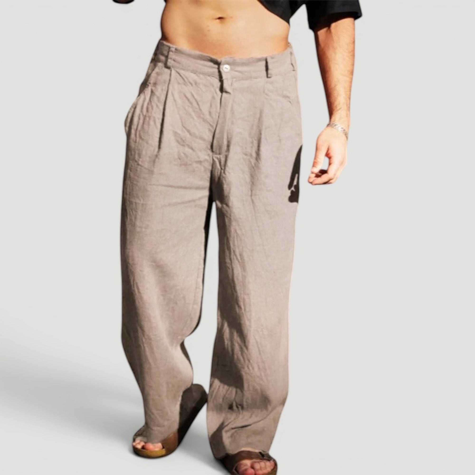 Ellmont London | Men’s Summer Pants Linen Blend Casual Comfort Fit