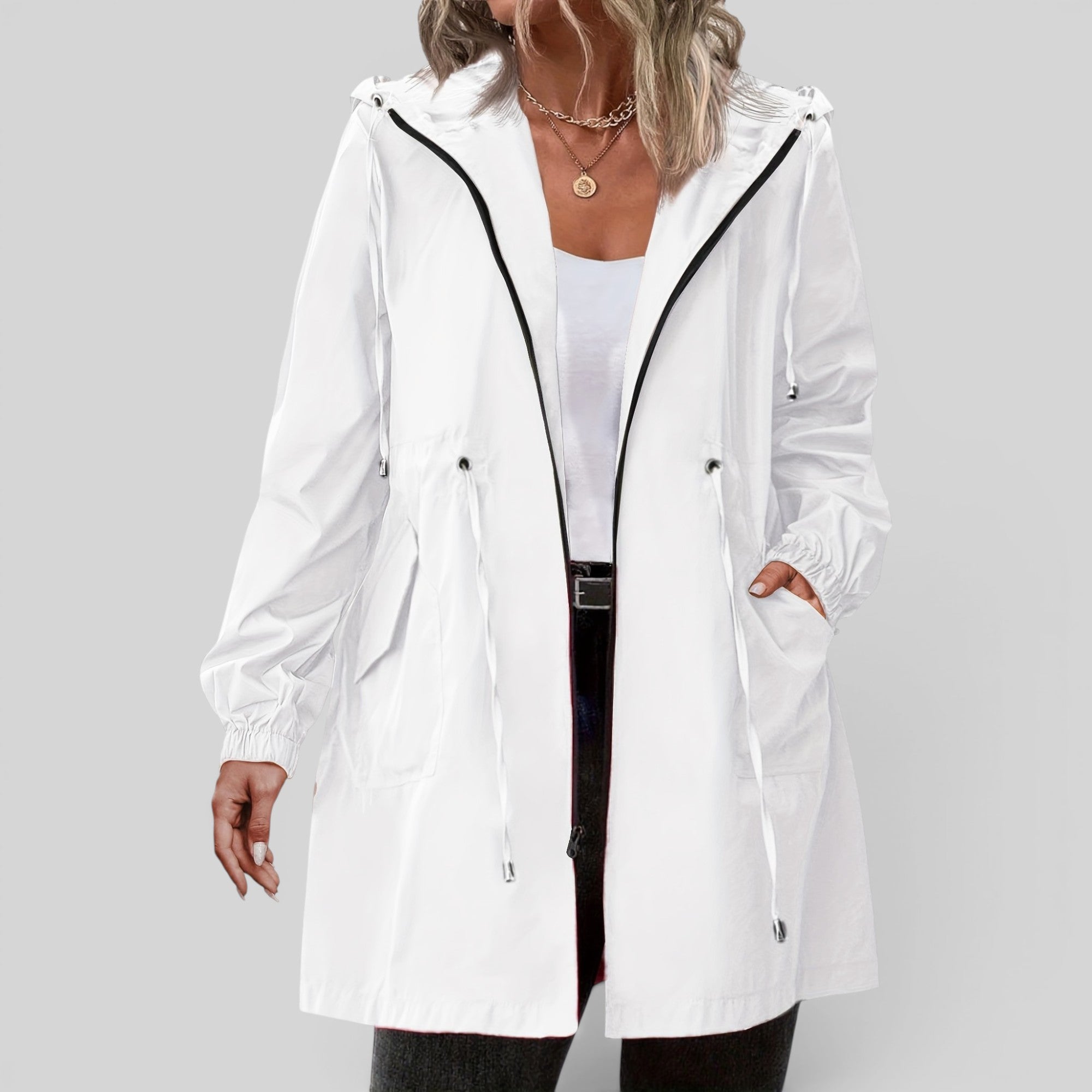 Ellmont London | Women's Waterproof Trench Coat Full Zip Outdoor Rain Jacket