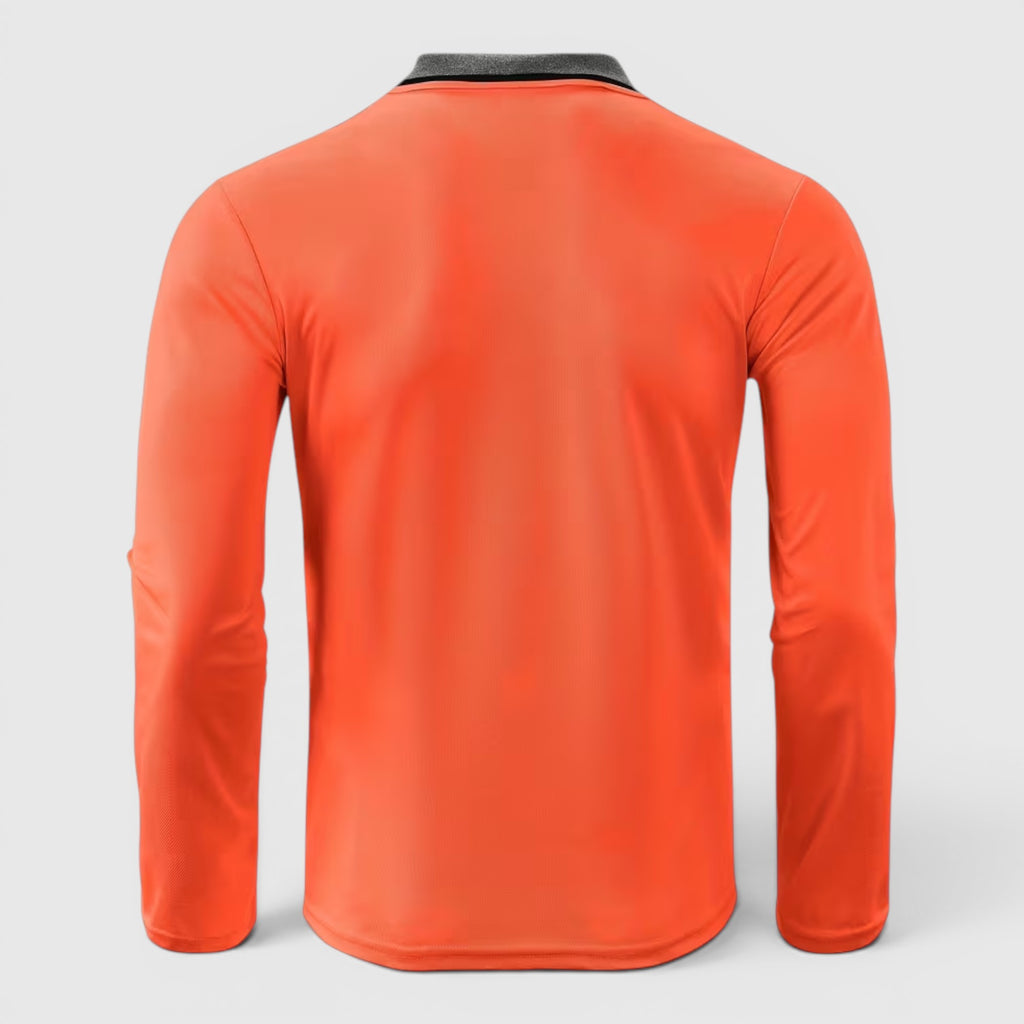 Ellmont London | Men's Long Sleeve Polo Shirt Contrast Collar Regular Fit Button Up