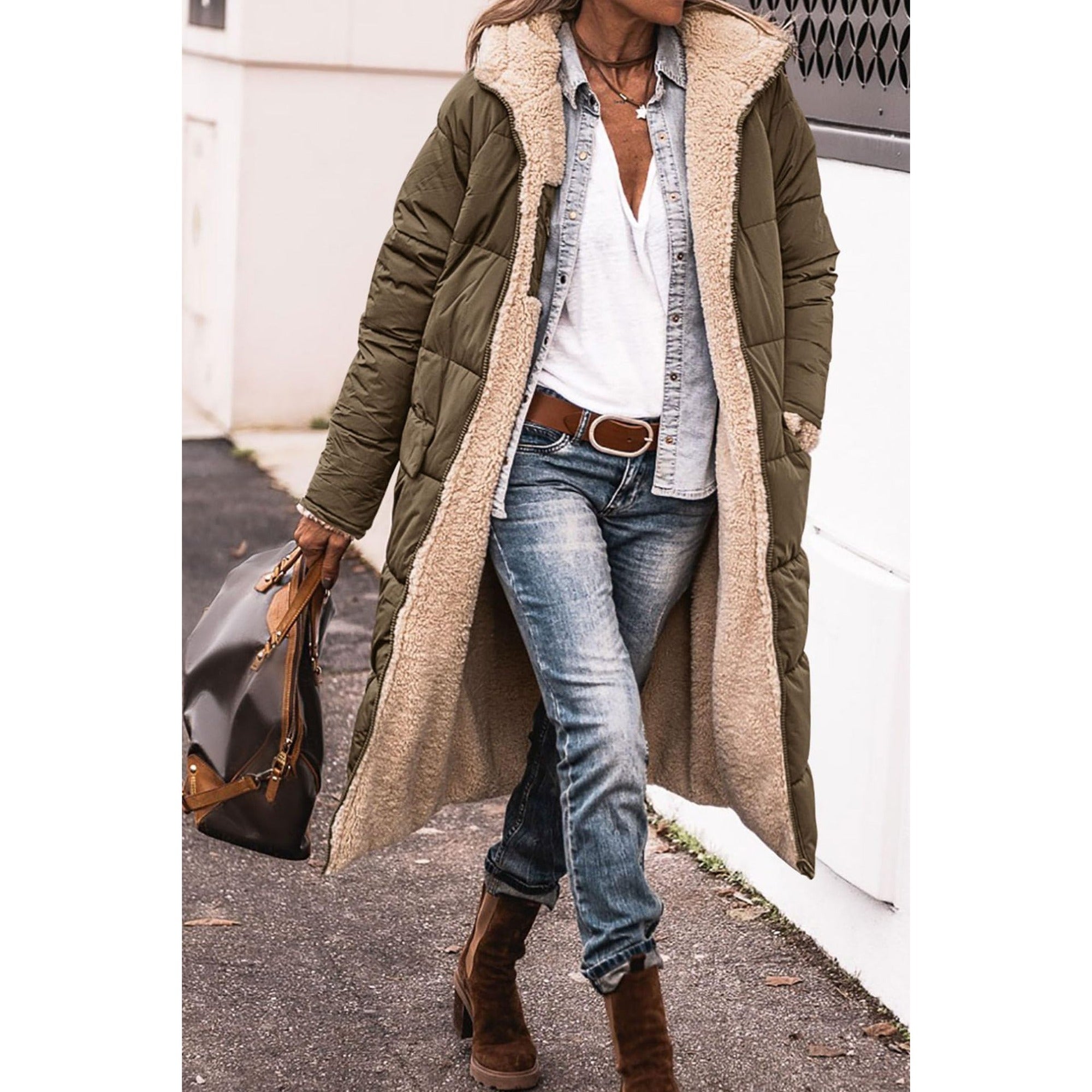 Lianne | Reversible Sherpa Coat - Green