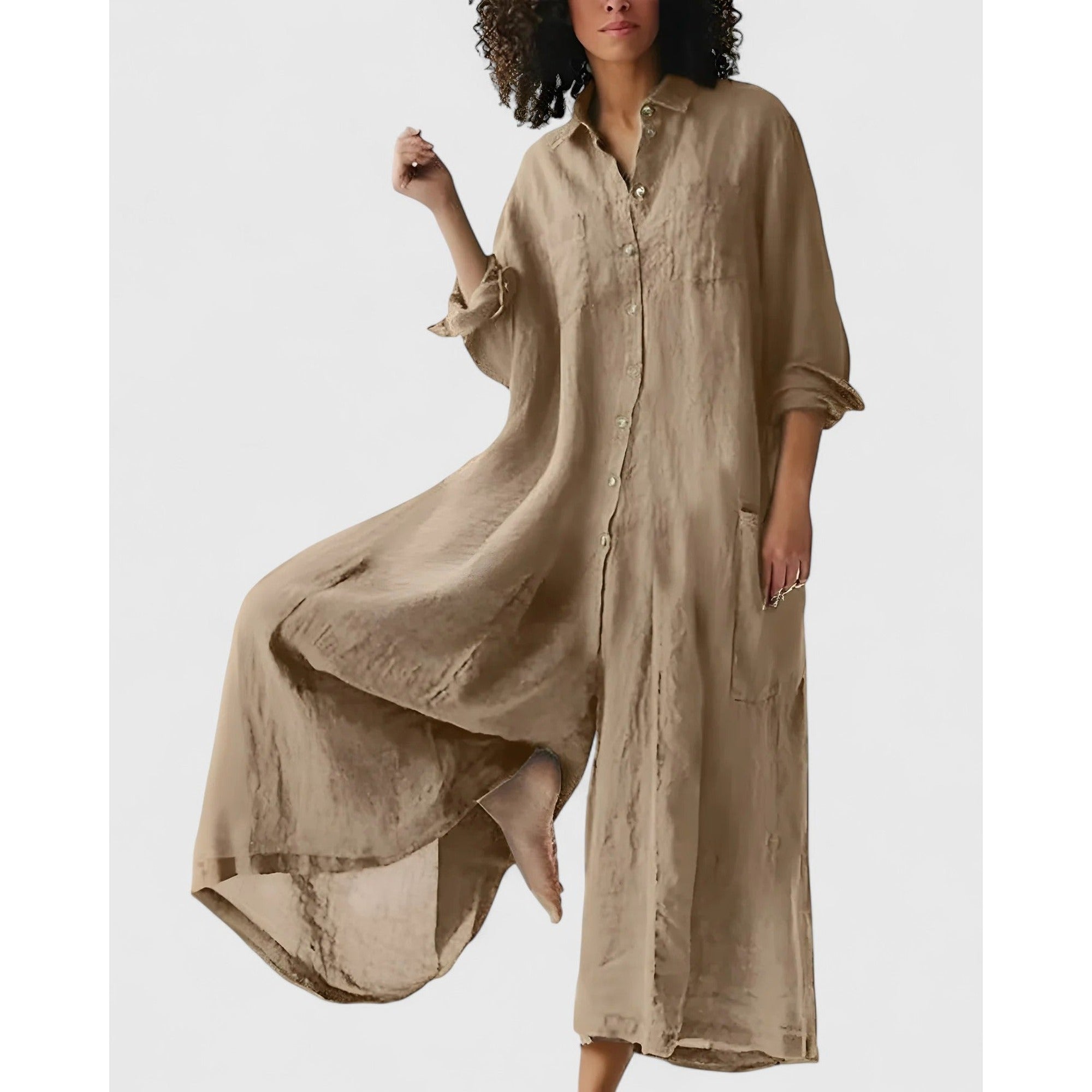 Camille | Exquisite Jumpsuitdress - Khaki
