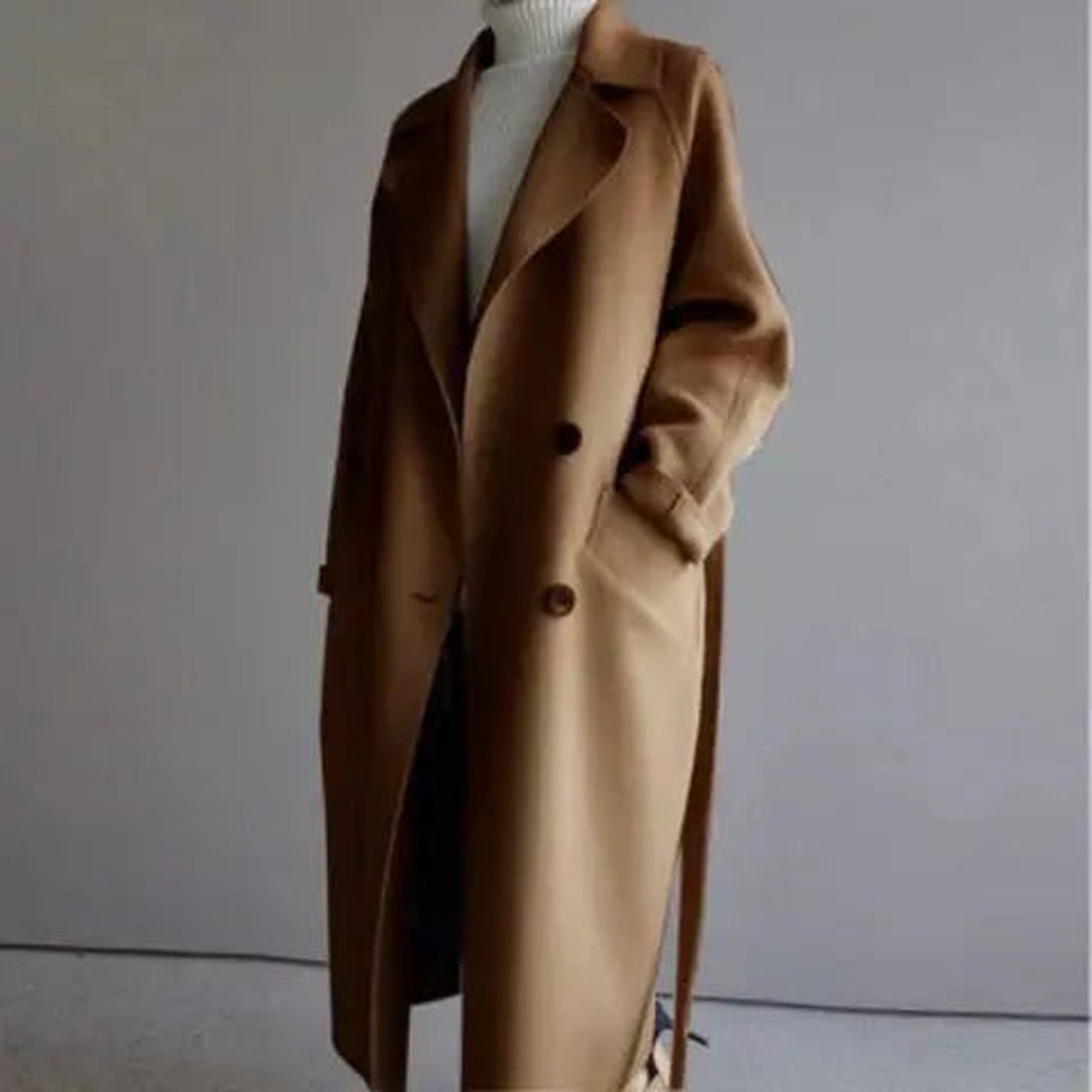 Kendra | Chic Long Coat - Brown