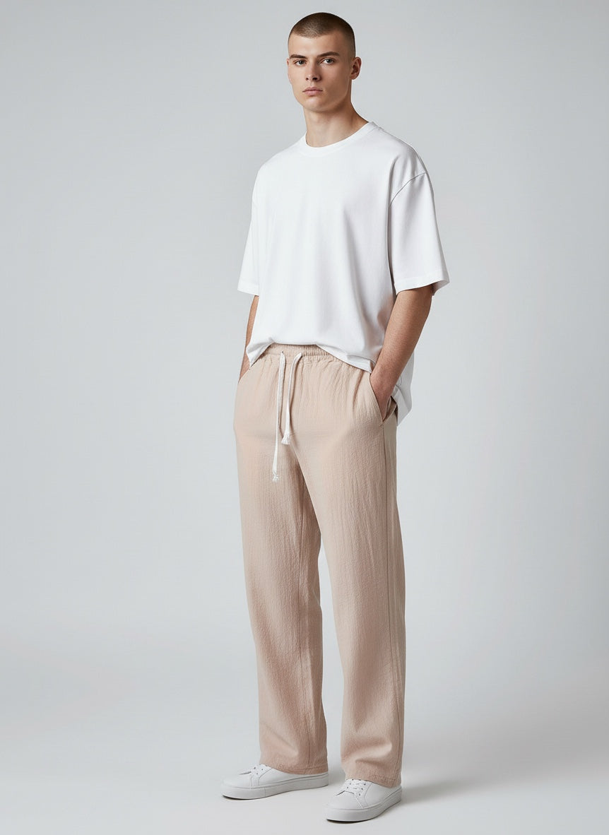 Ellmont London | Men’s Lightweight Straight Leg Linen Pants