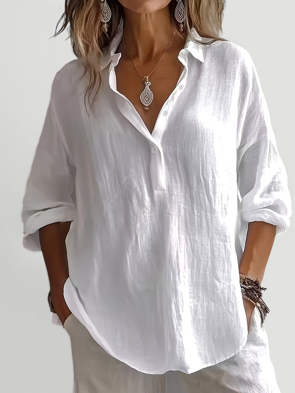Ellmont London | Women’s Casual Linen Shirt Relaxed Elegant Fit