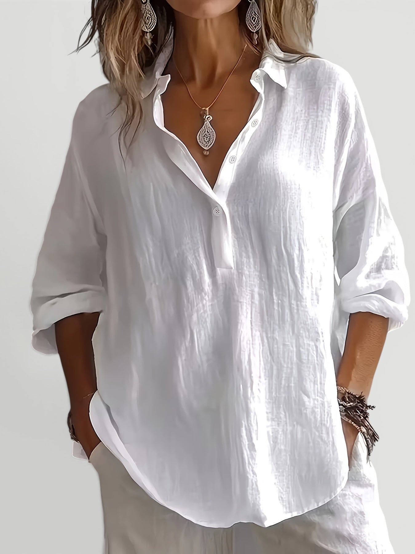 Ellmont London | Women’s Casual Linen Shirt Relaxed Elegant Fit