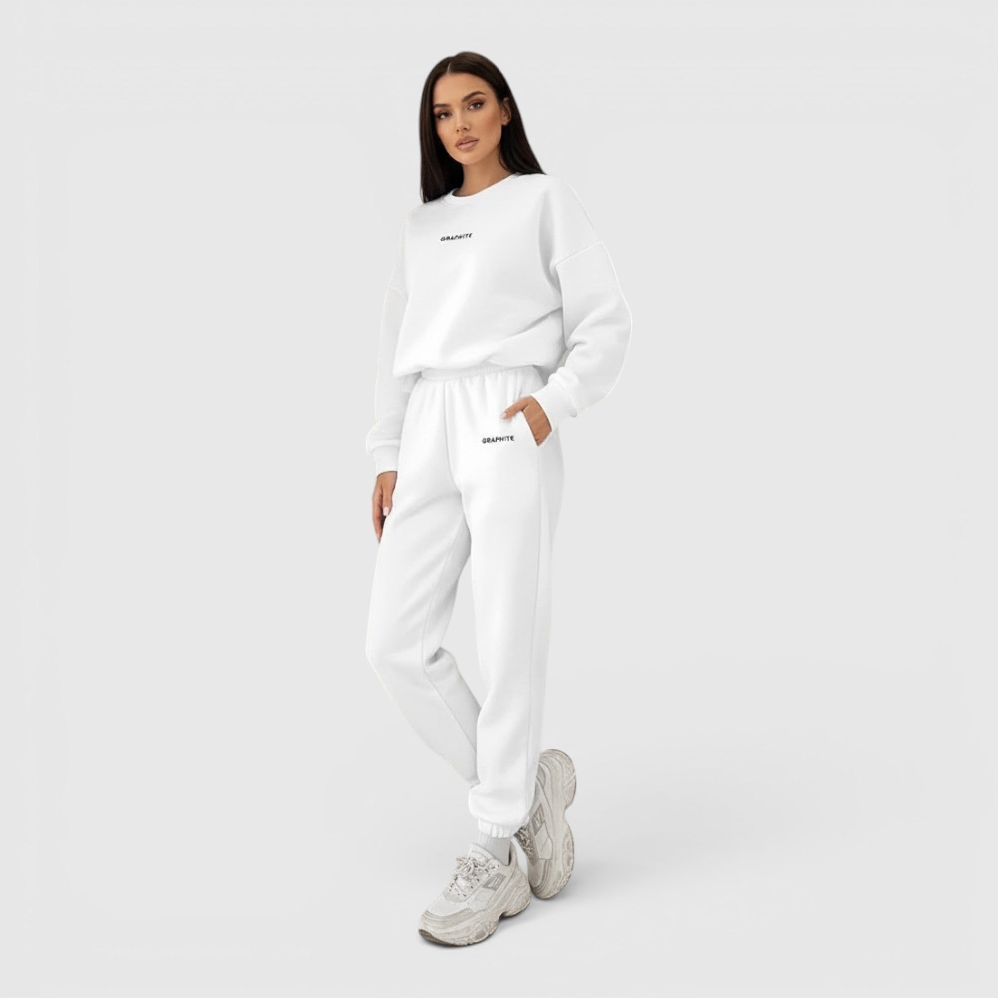 Hazel | Women's Loose Fit Embroidered Tracksuit Two-Piece Lounge Set