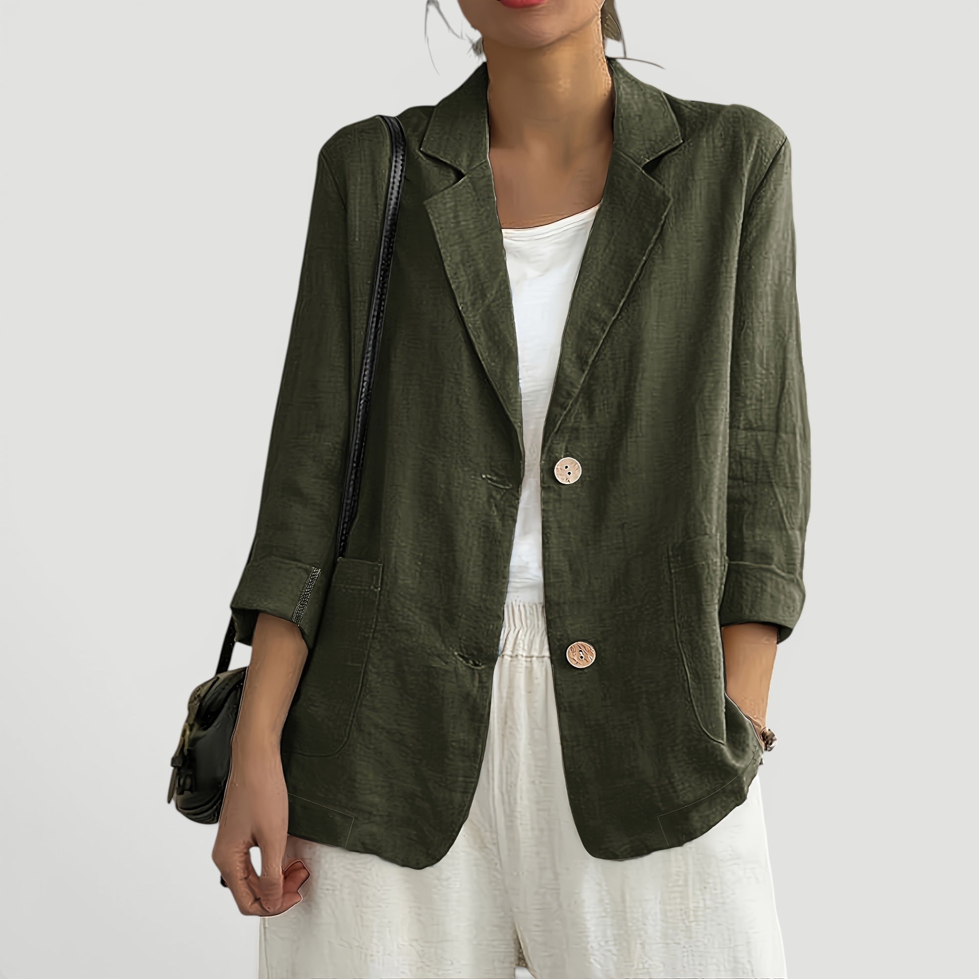 Ellmont London | Women's Summer 2 Button Blazer Jacket with Pockets