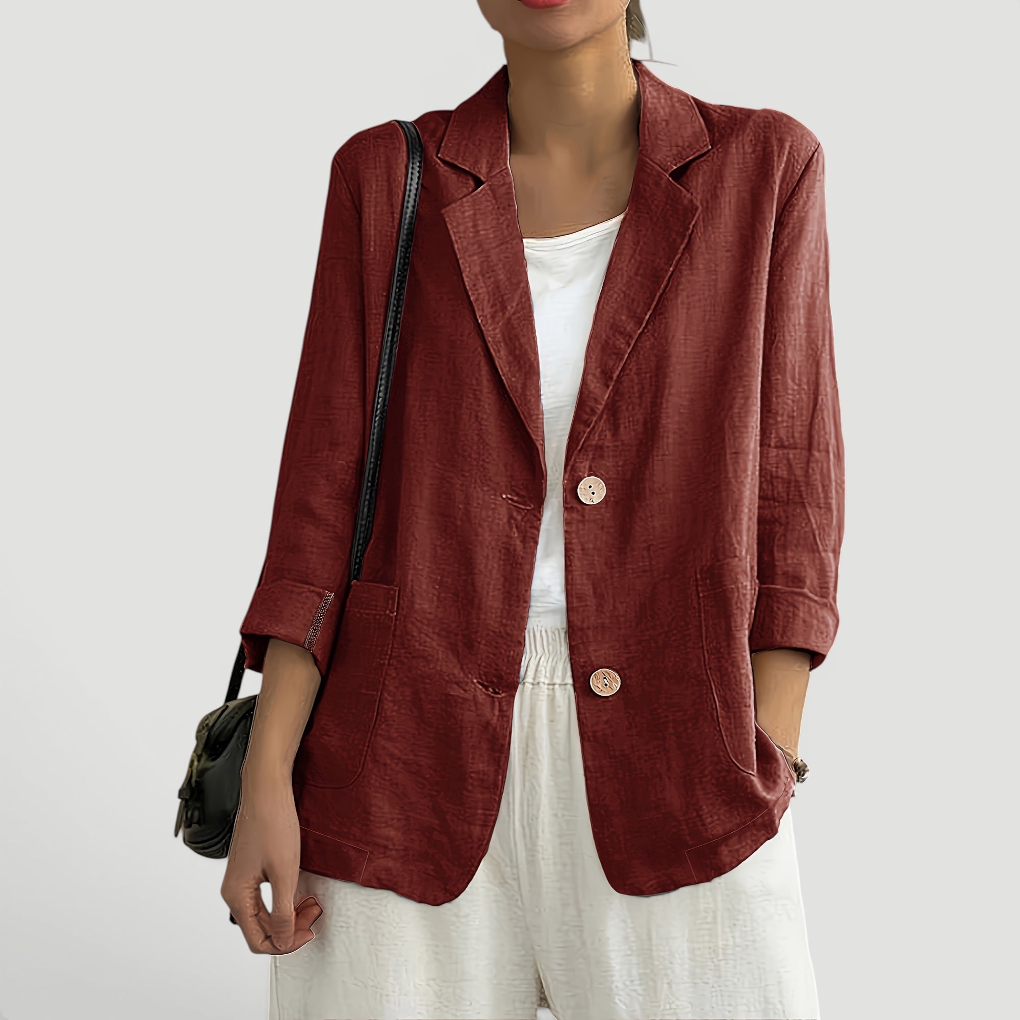 Ellmont London | Women's Summer 2 Button Blazer Jacket with Pockets