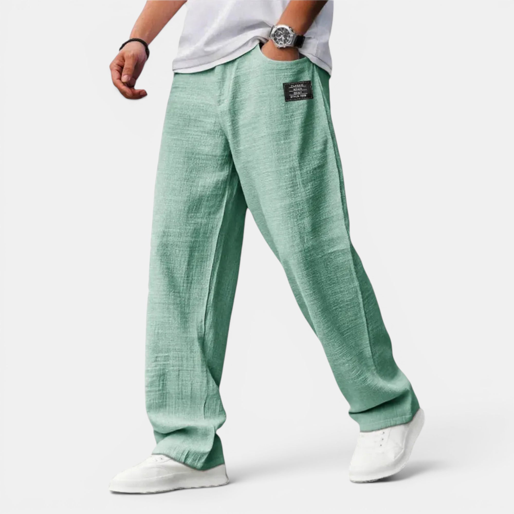 Ellmont London | Men's Lightweight Wide Leg Summer Pants Relaxed Fit