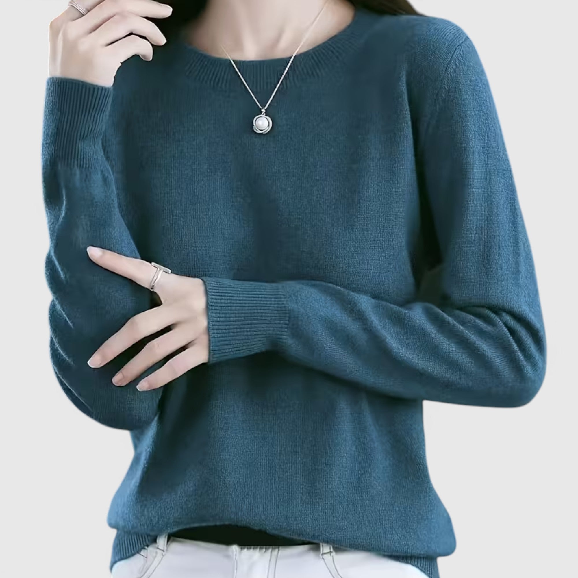 Juno | Women's Crewneck Sweater – Casual Loose Fit Everyday Knit Top
