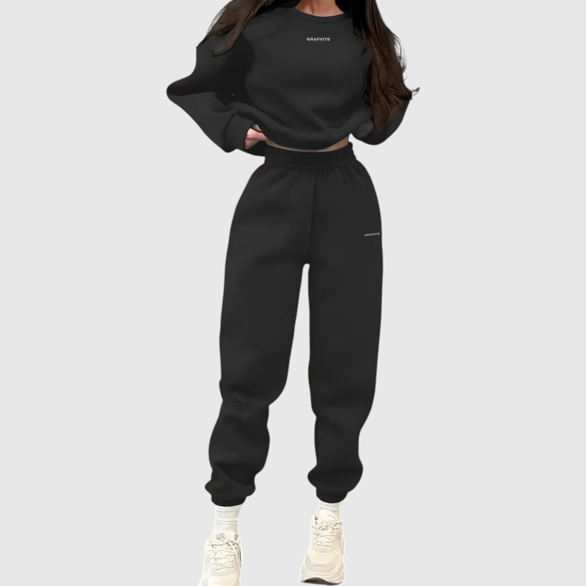 Hazel | Women's Loose Fit Embroidered Tracksuit Two-Piece Lounge Set