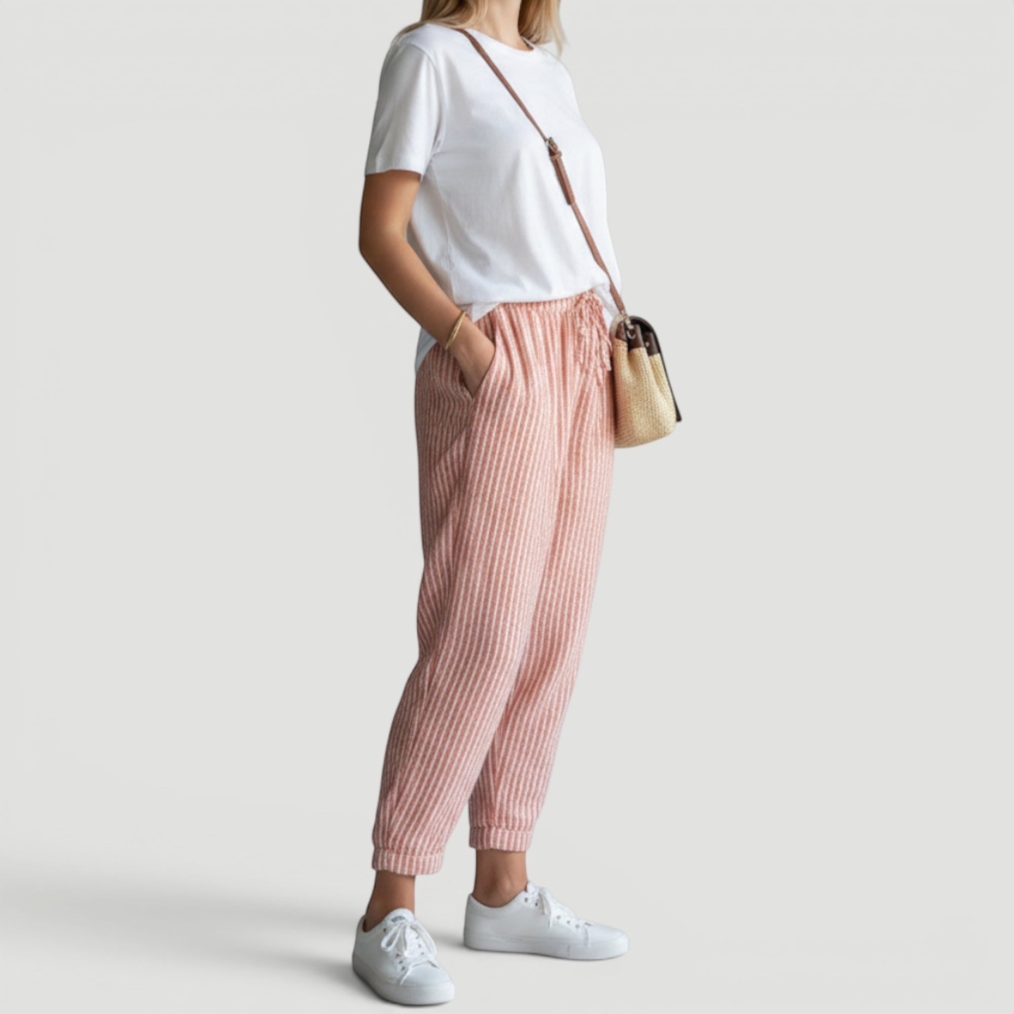Ellmont London | Women's Lightweight Holiday Trousers Relaxed Wide summer Leg Fit