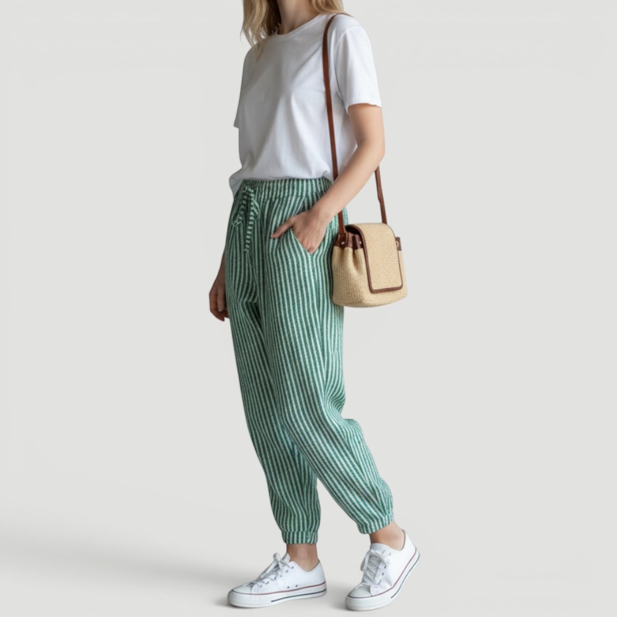 Ellmont London | Women's Lightweight Holiday Trousers Relaxed Wide summer Leg Fit