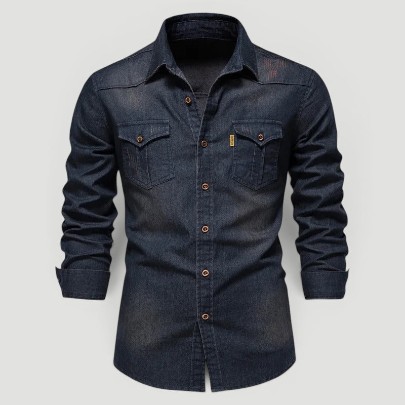 Ellmont London | Men’s Button-Up Denim Shirt for Everyday Wear With Pockets