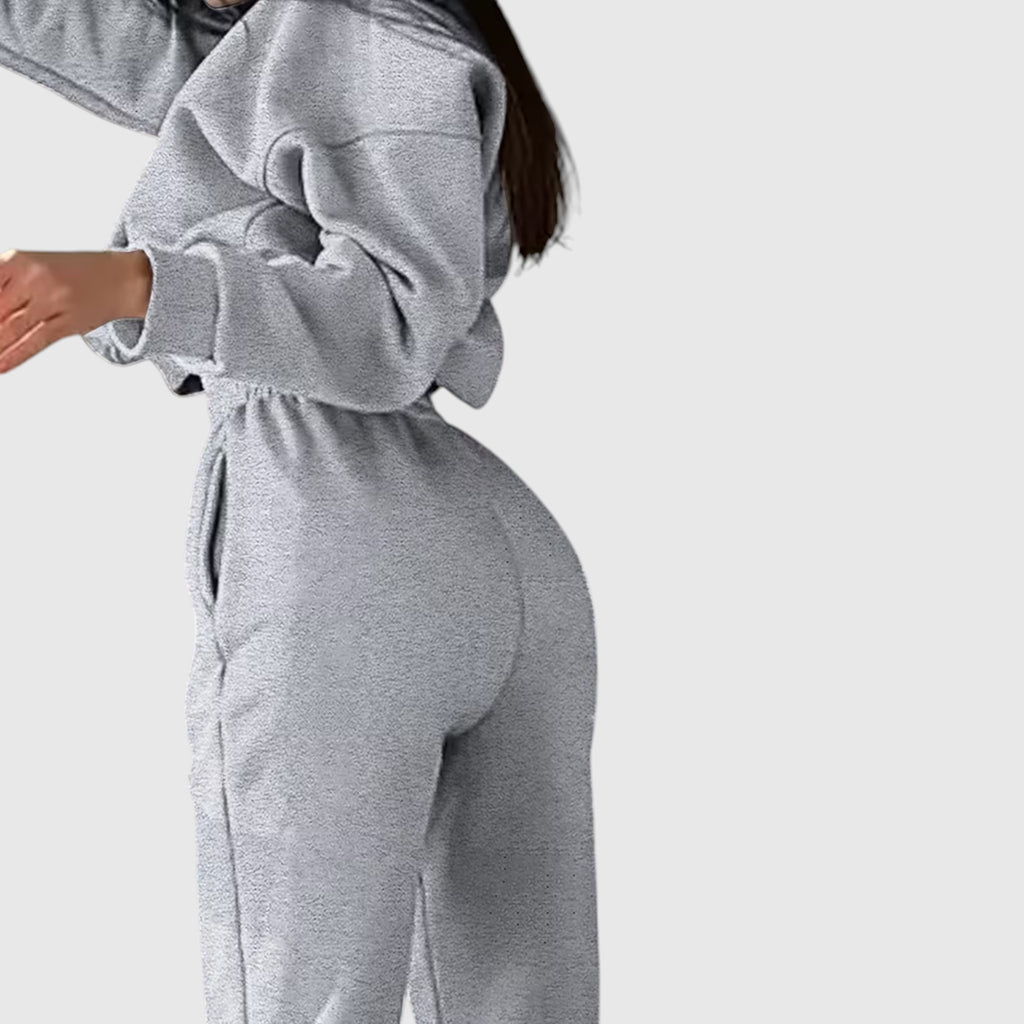 Hazel | Women's Loose Fit Embroidered Tracksuit Two-Piece Lounge Set