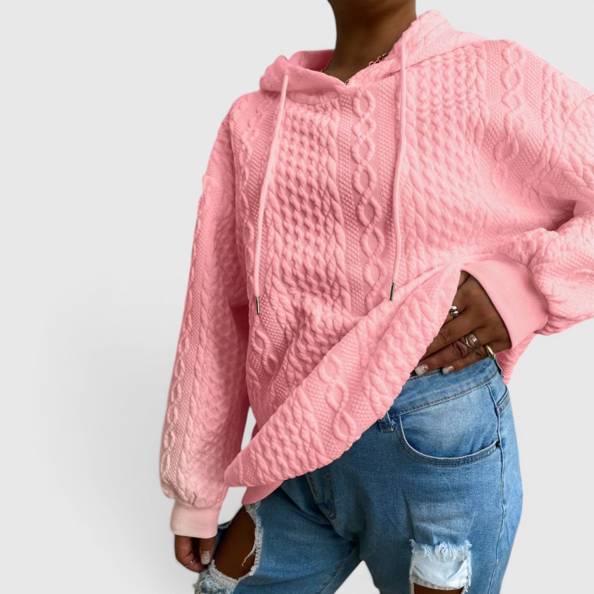 Ellmont London | Women's Plus Size Long Sleeve Hoodie Relaxed Fit Sweatshirt