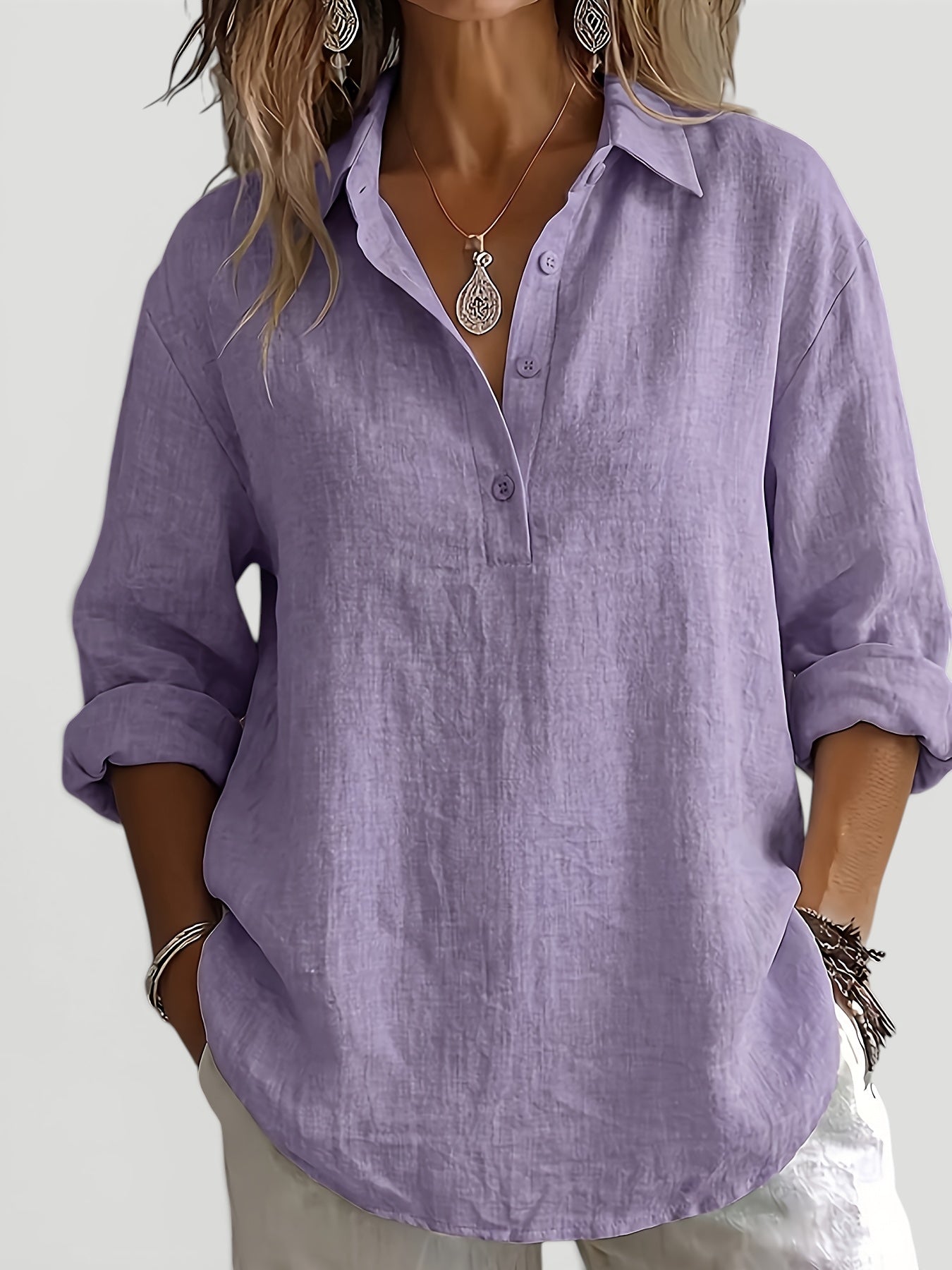Ellmont London | Women’s Casual Linen Shirt Relaxed Elegant Fit