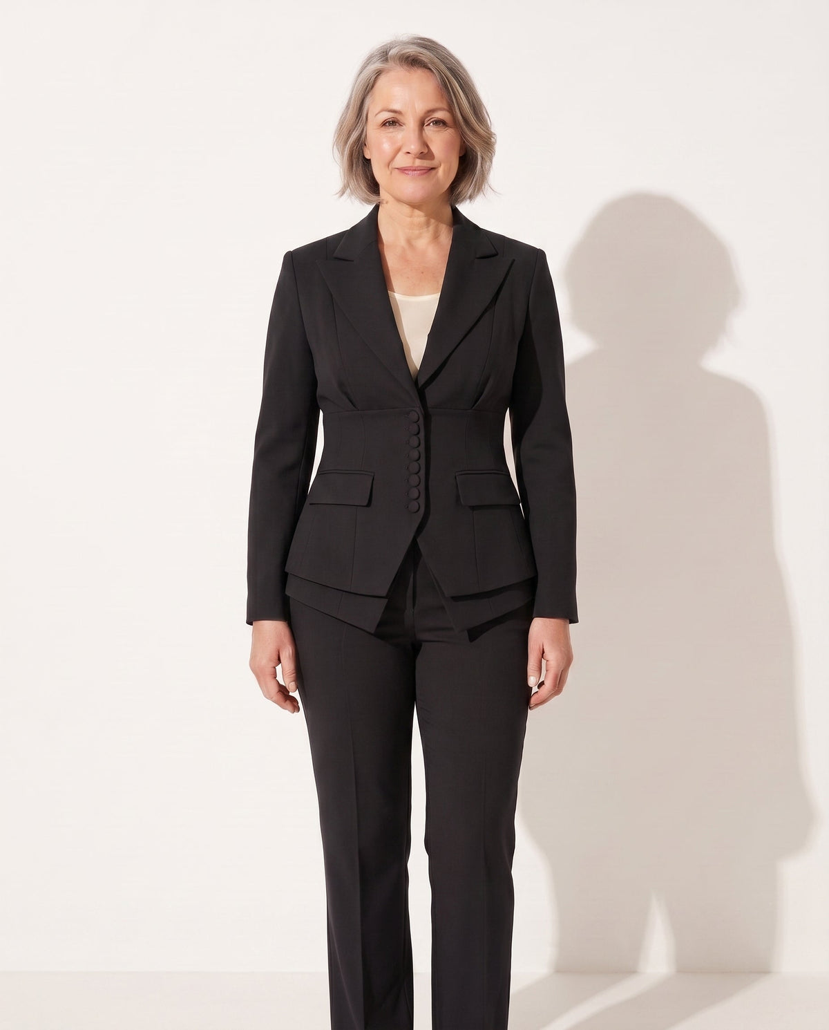Women's Wide Leg Trousers and Blazer Suit Set