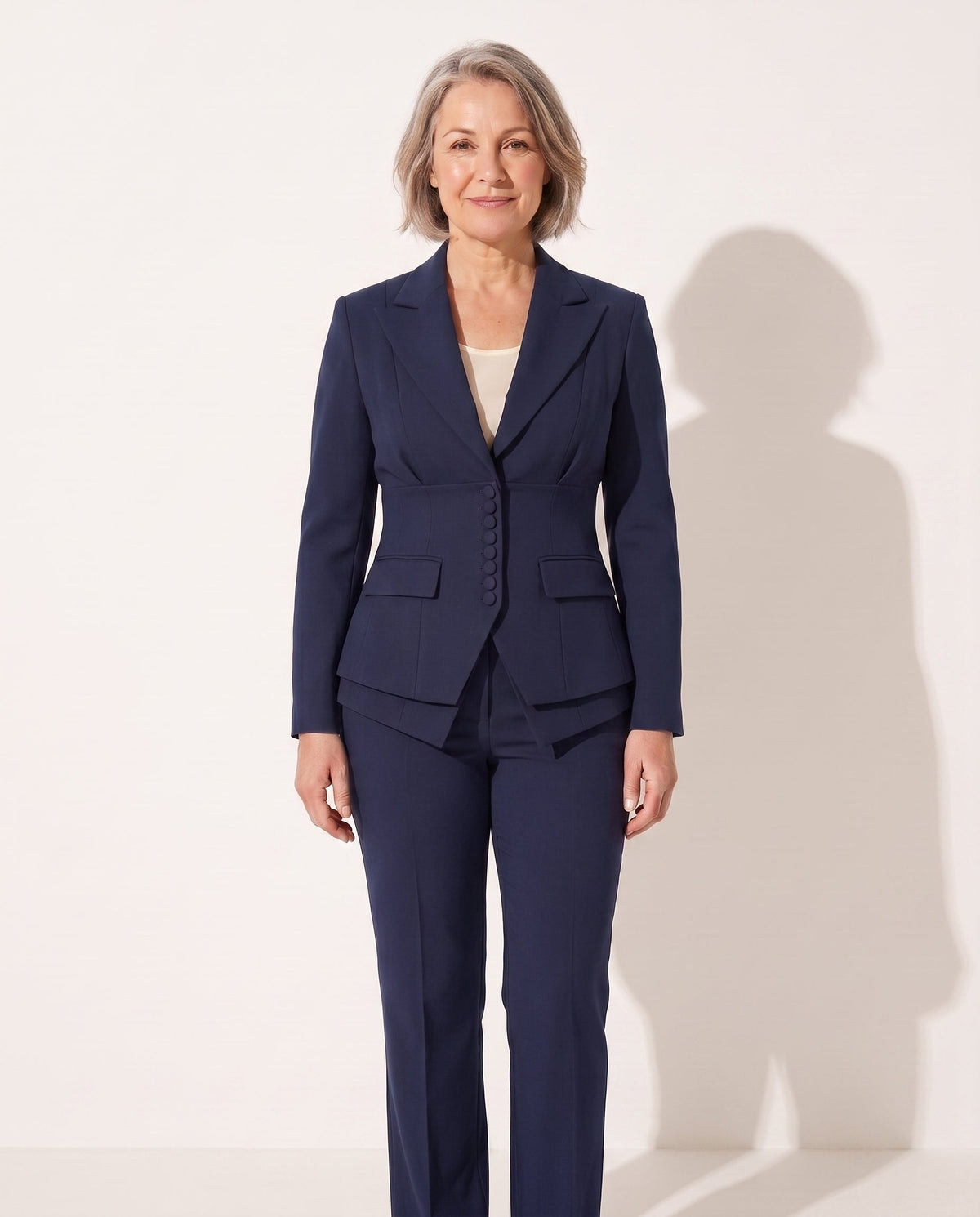 Women's Wide Leg Trousers and Blazer Suit Set