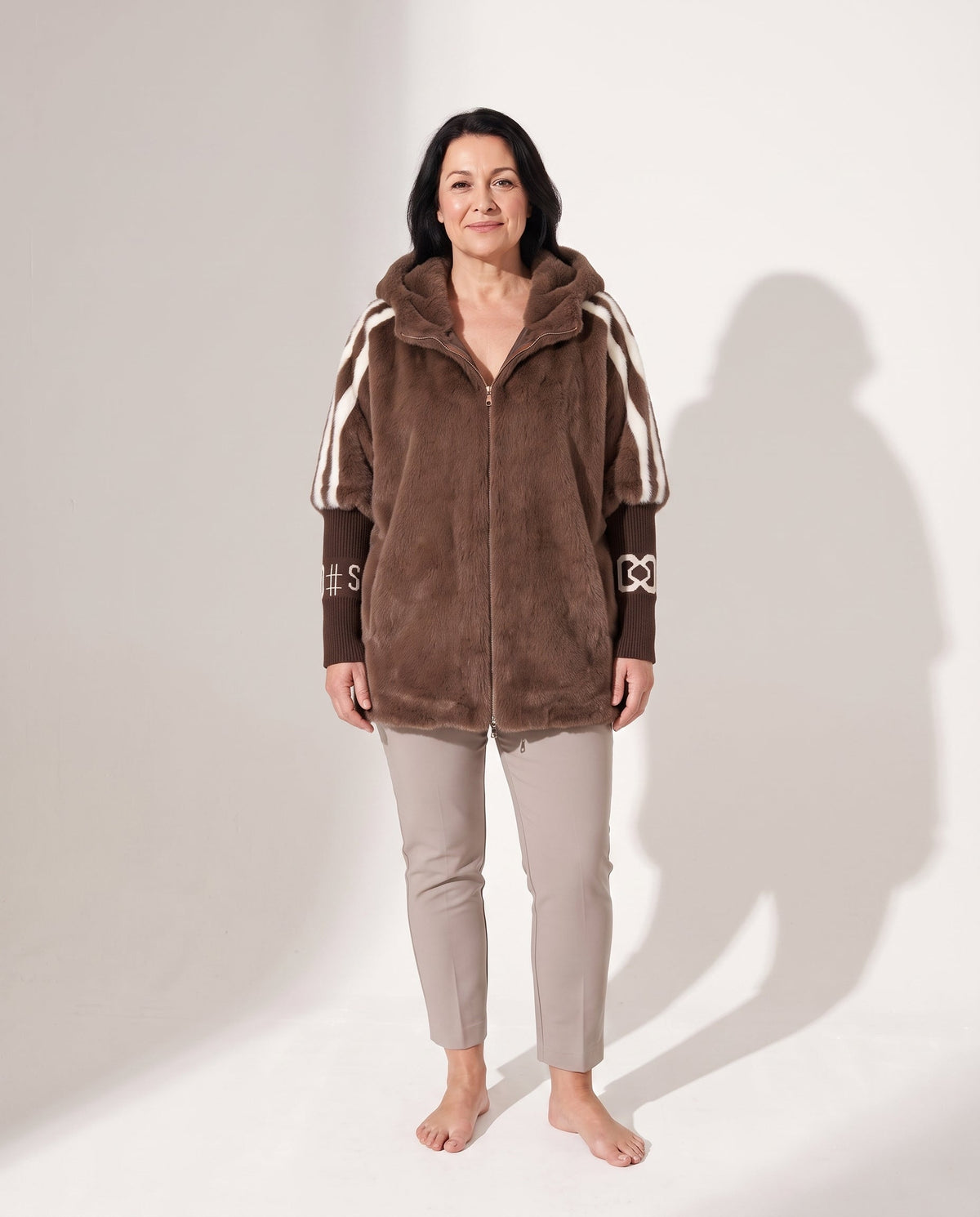 Women's Black Faux Fur Hood Puffer Coat – Plus Size Winter Coat